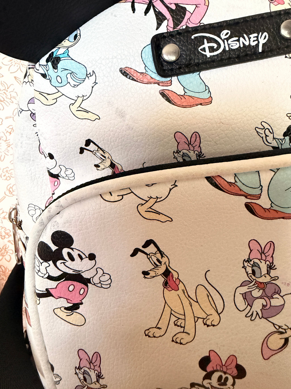 Disney Character Mini Backpack Mickey Minnie Daisy Donald Pluto Faux Leather