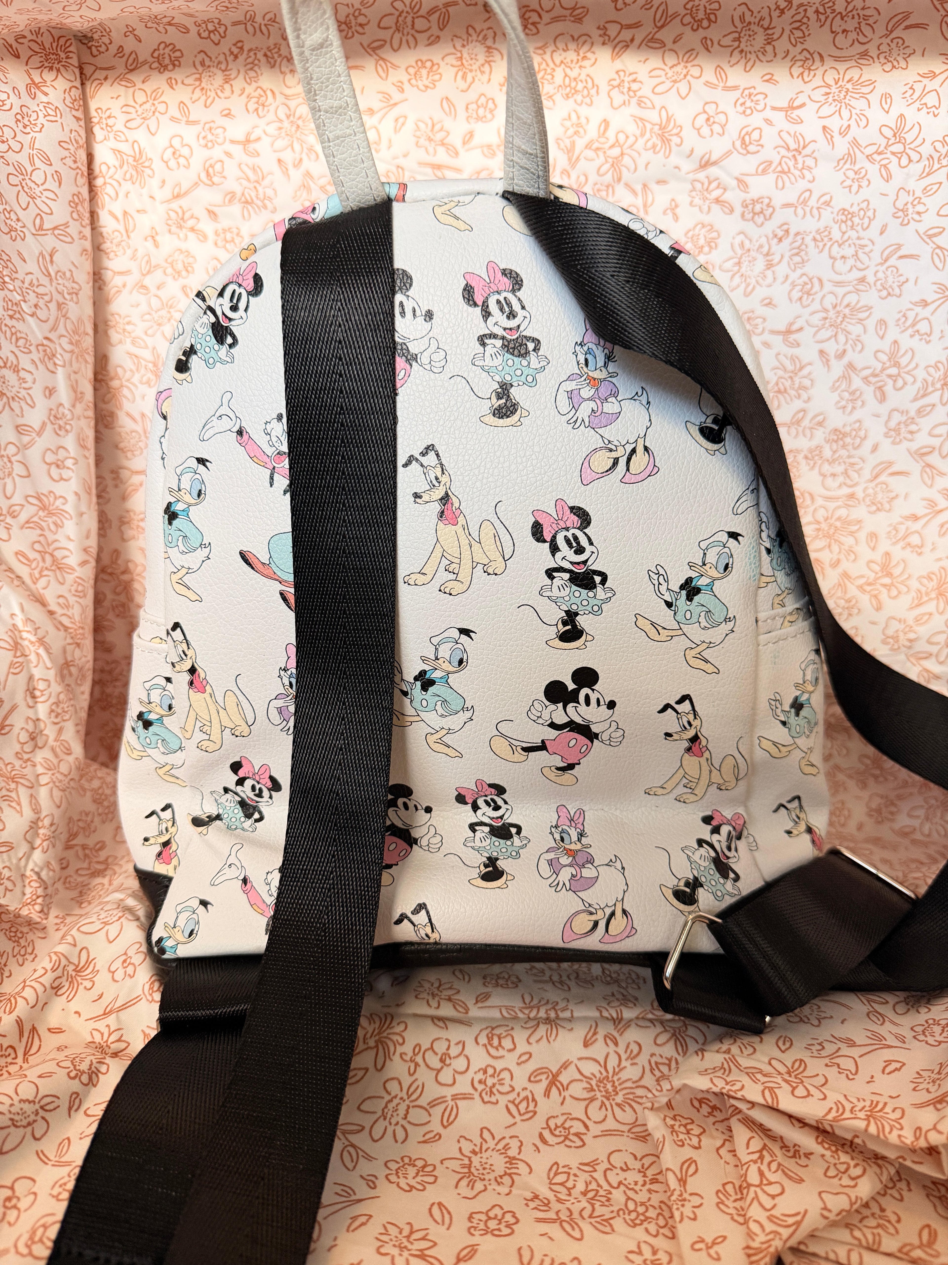 Disney Character Mini Backpack Mickey Minnie Daisy Donald Pluto Faux Leather