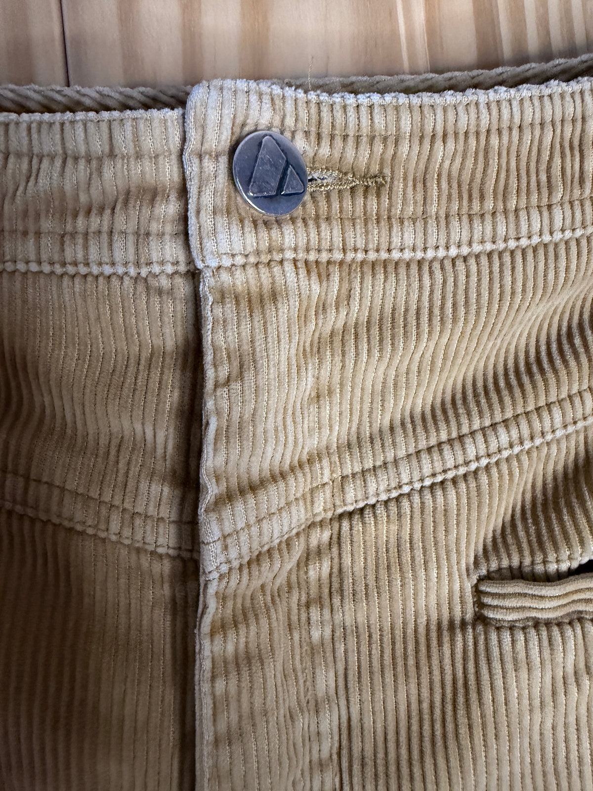 Vintage Liz Claiborne Tan Fine Wale Corduroy Pants Women's Size 14 High Rise 100% Cotton