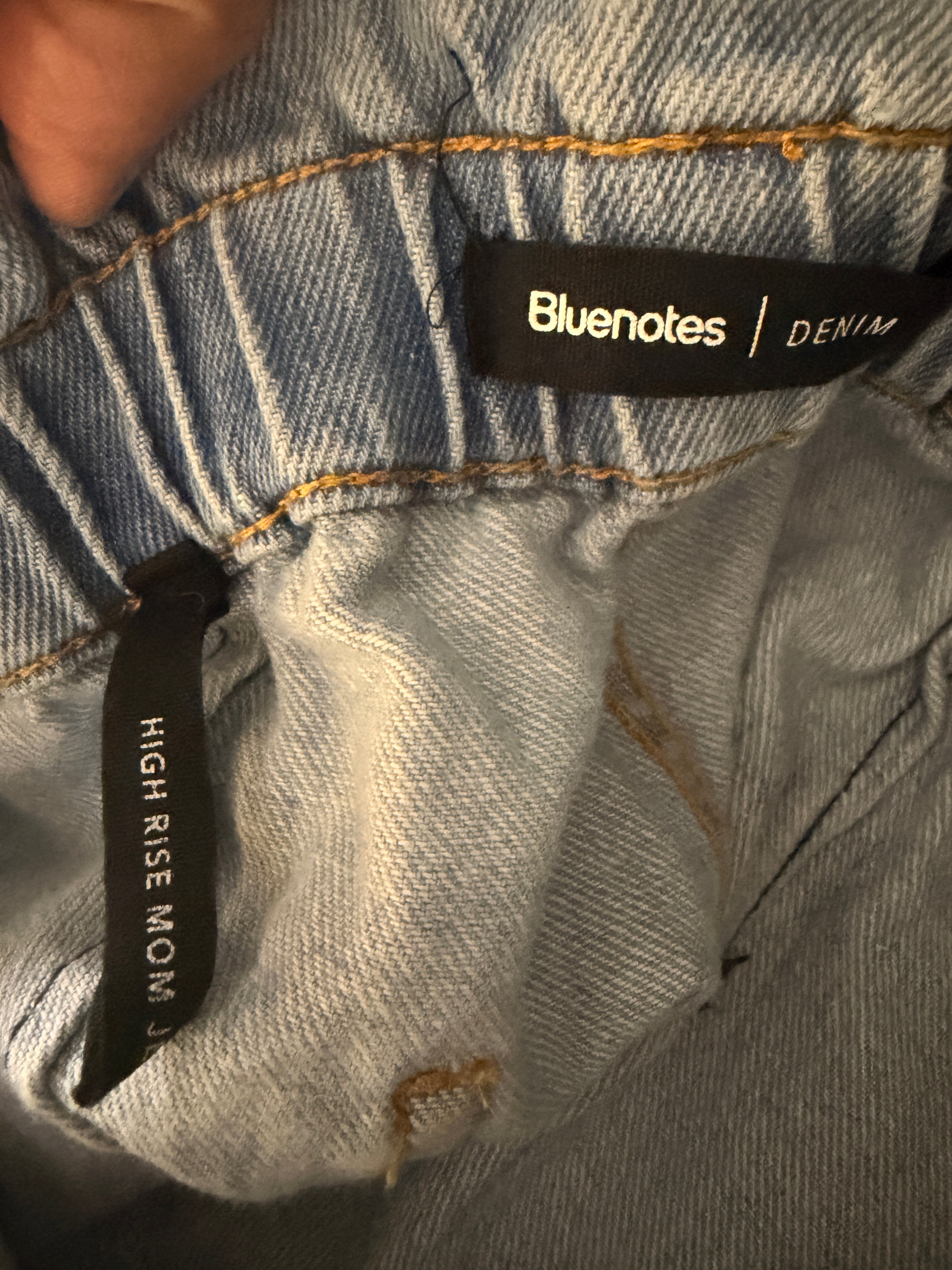 Bluenotes High Rise Mom Jeans Women's Light Wash Paperbag Waist Denim Jeans