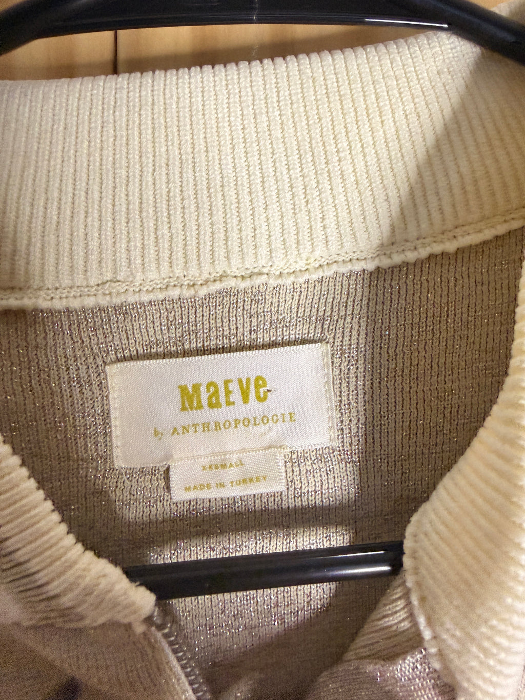 Maeve Anthropologie Floral Bomber Jacket Women's XS Metallic Knit Zip Jacket