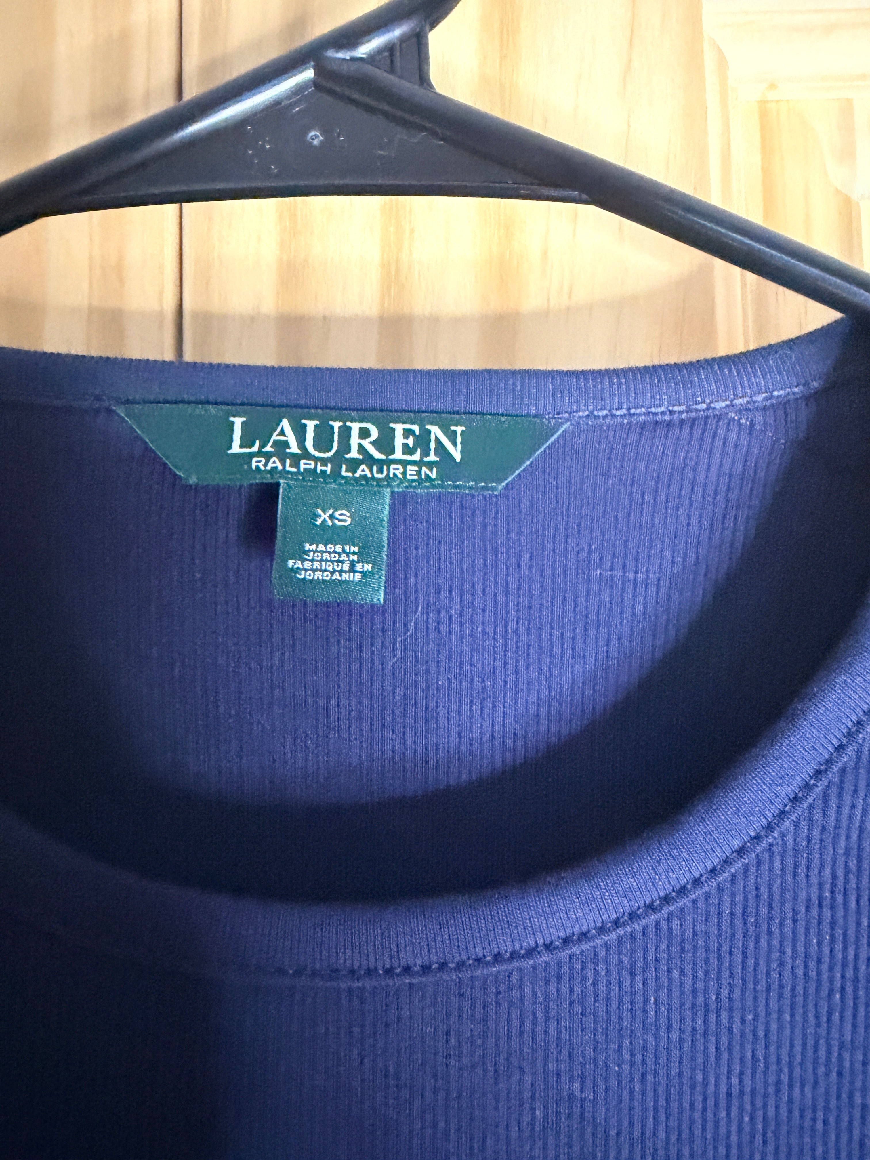 Lauren Ralph Lauren Ribbed Top with Metallic Shoulder Zippers