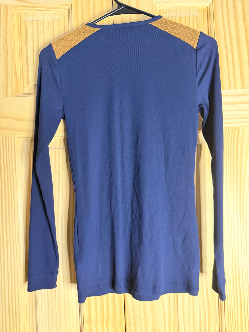 Lauren Ralph Lauren Ribbed Top with Metallic Shoulder Zippers