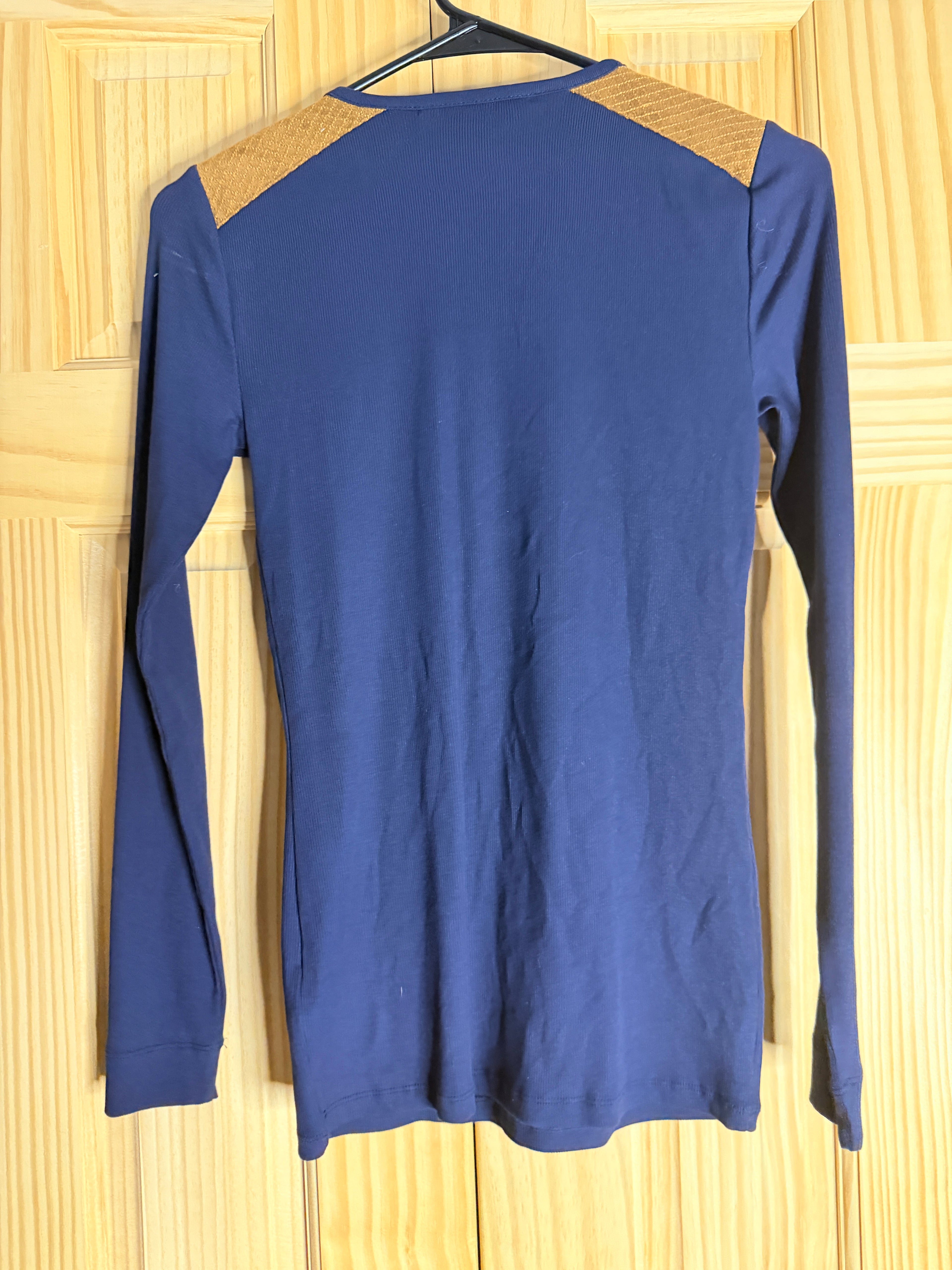 Lauren Ralph Lauren Ribbed Top with Metallic Shoulder Zippers