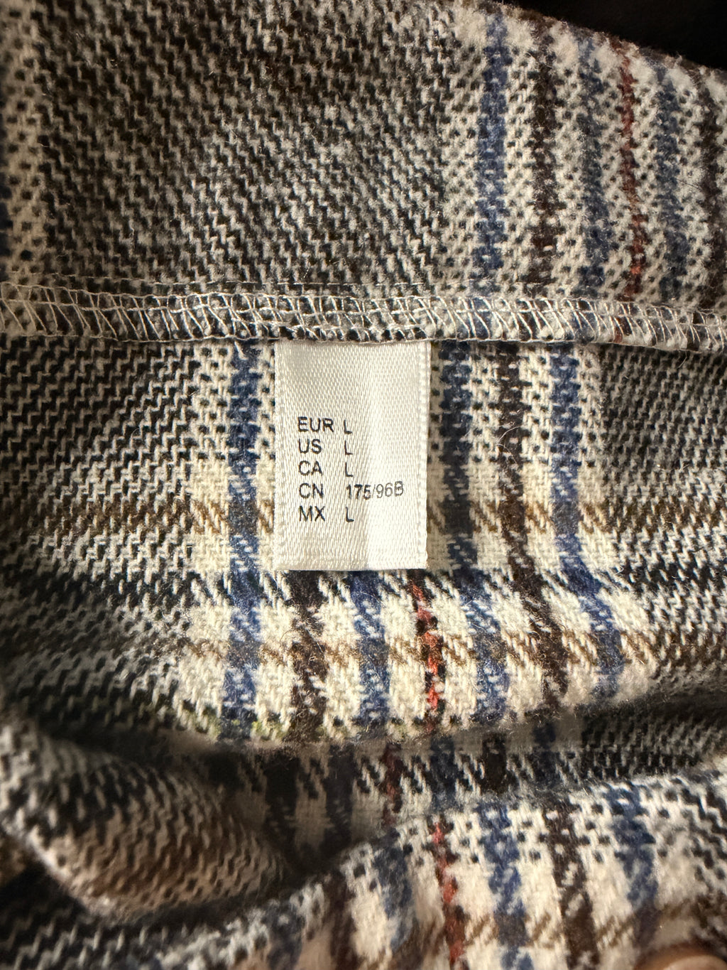 Women's Plaid Mini Skirt Gray Blue Brown Checkered Size Large