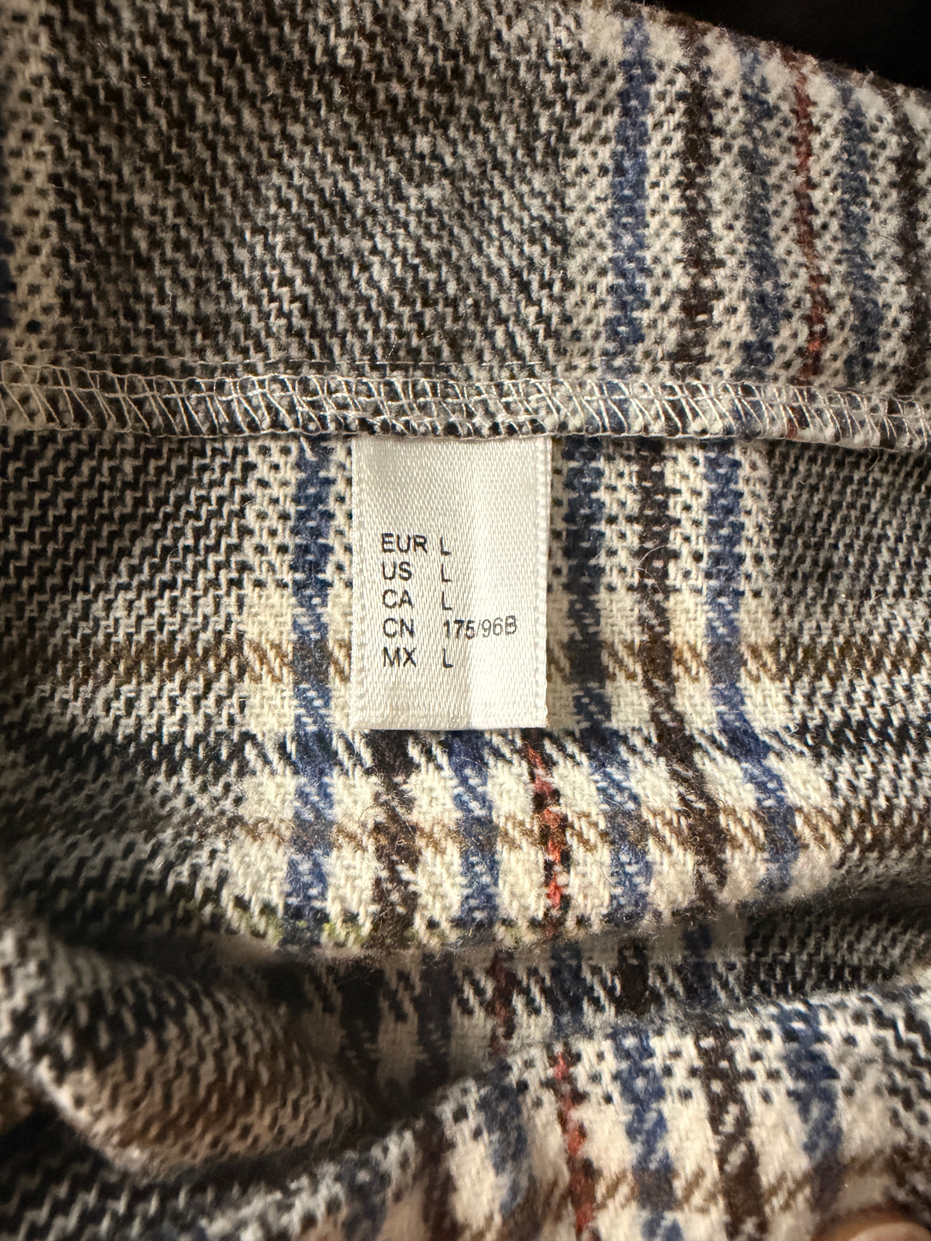 Women's Plaid Mini Skirt Gray Blue Brown Checkered Size Large