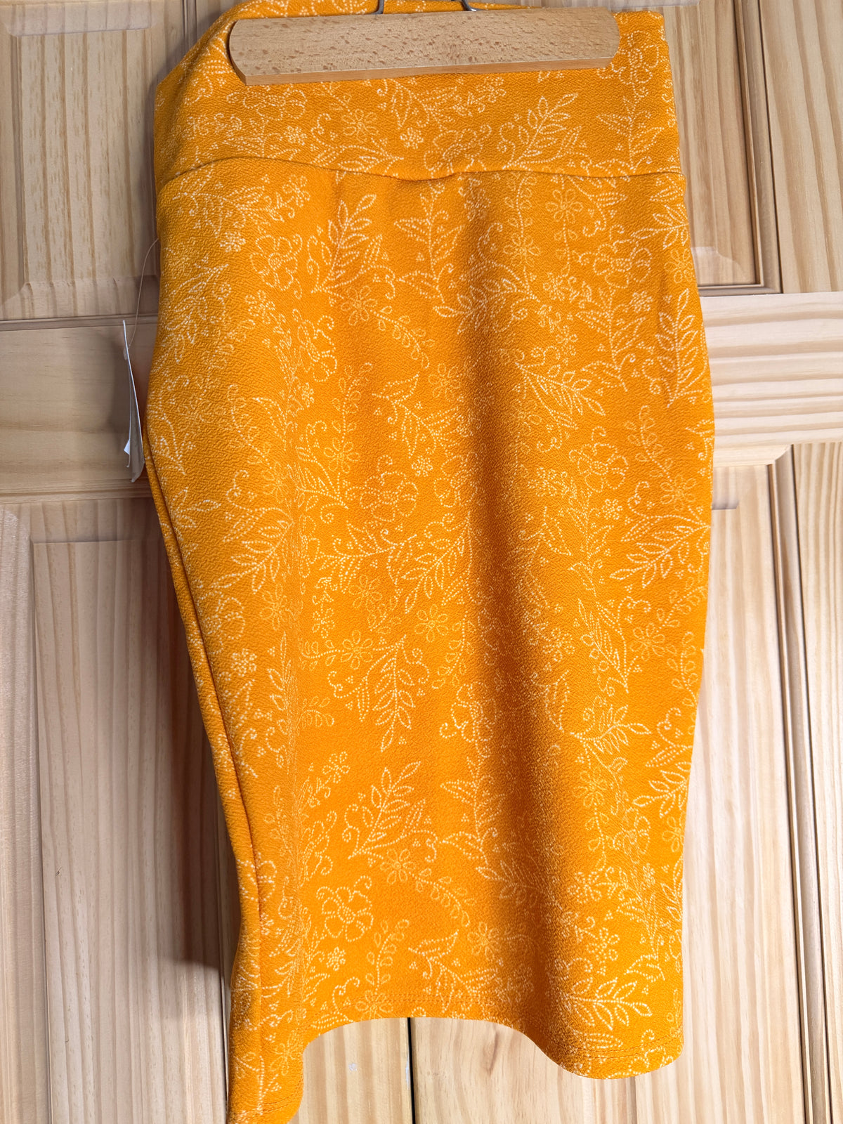 LuLaRoe Cassie Pencil Skirt Orange Floral Jacquard XS New With Tags