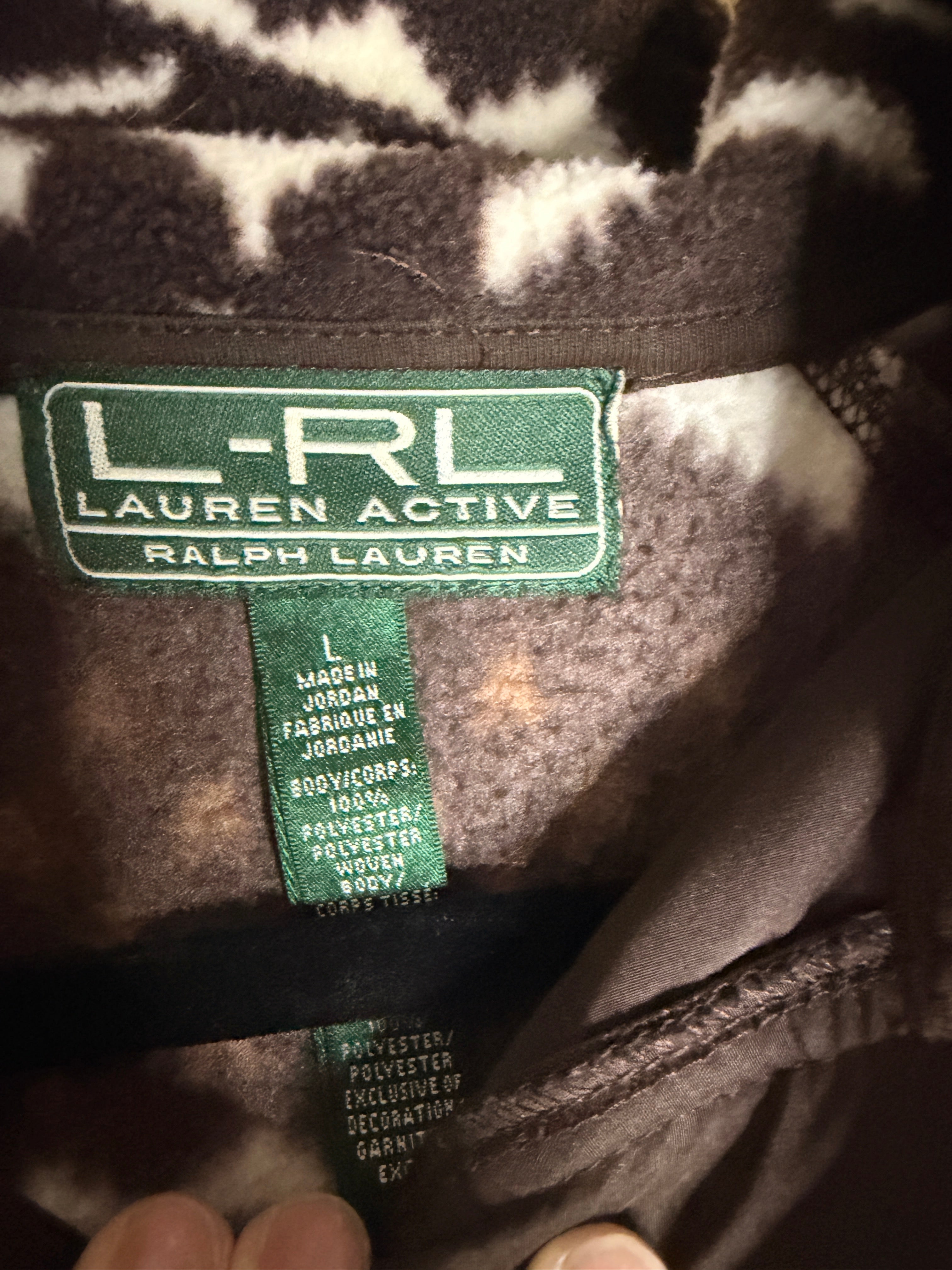 LRL Lauren Active Ralph Lauren Brown Fleece Quilted Jacket Women's Large