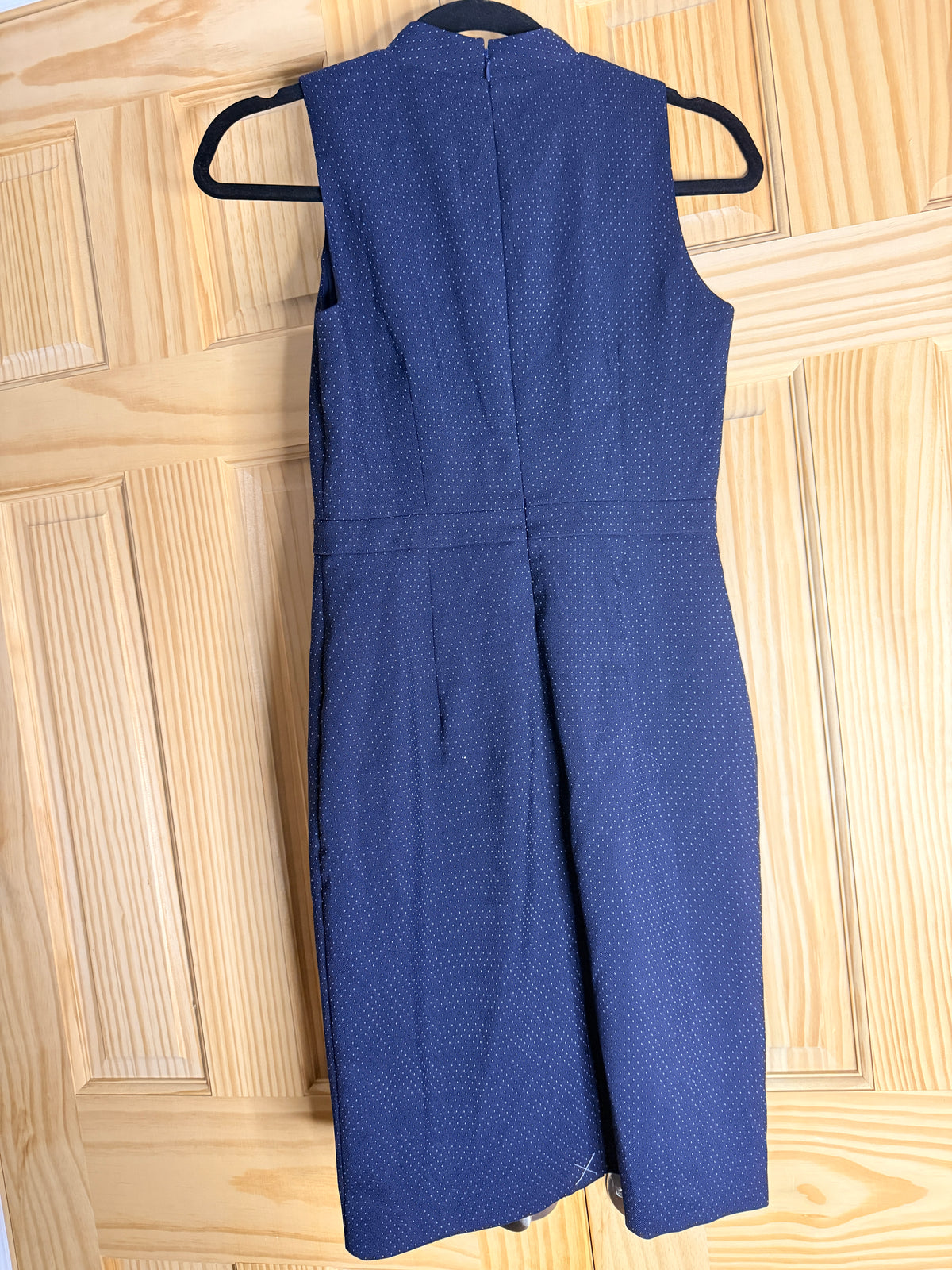 Ann Taylor Petite Navy Polka Dot Sheath Dress Sleeveless Size 00P New With Tags