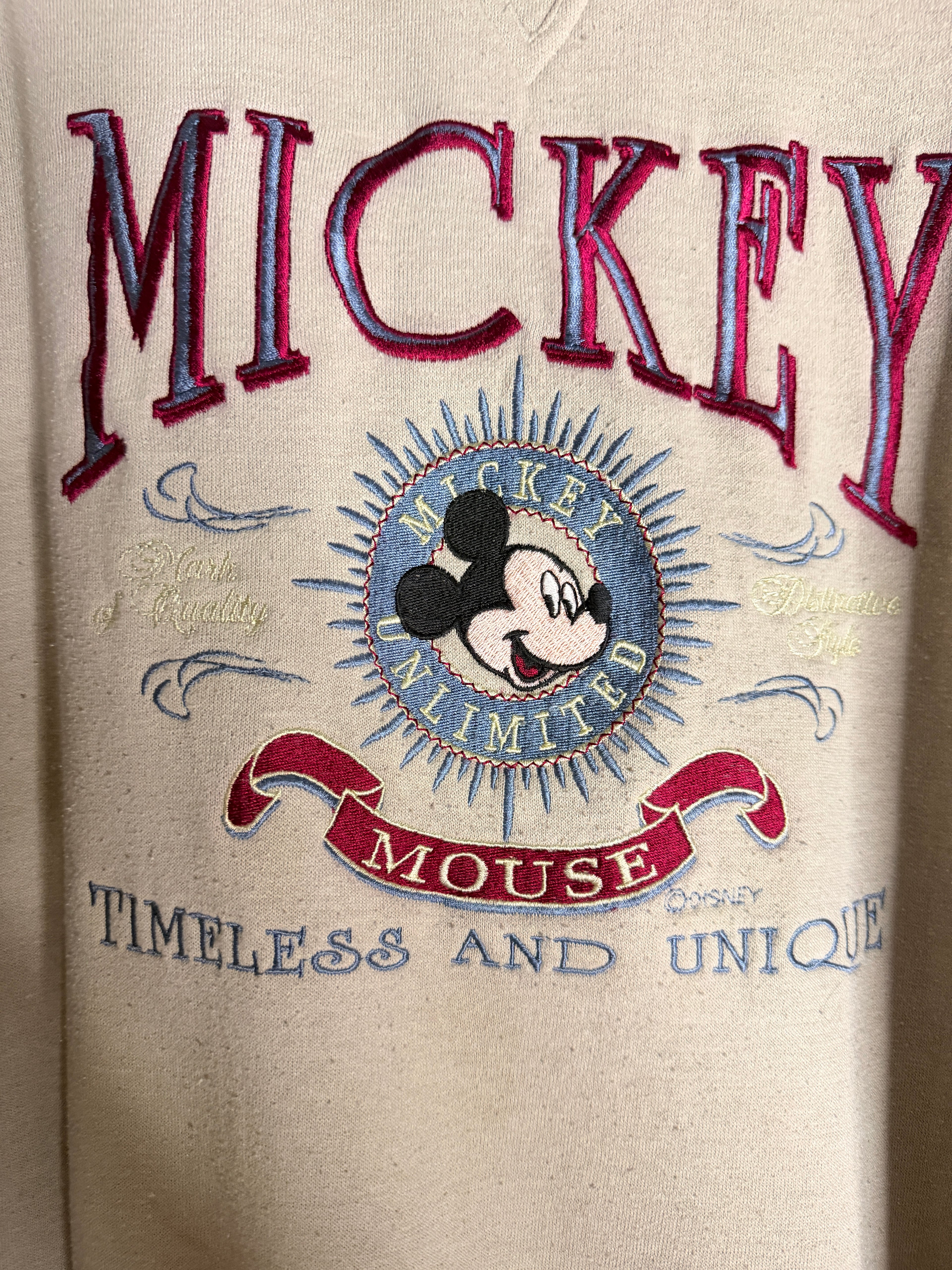 Vintage Disney Mickey Mouse Embroidered Sweatshirt XL Timeless and Unique