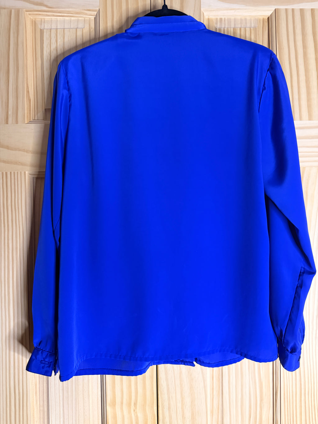 Vintage Impressions of California Royal Blue Hidden Button Blouse