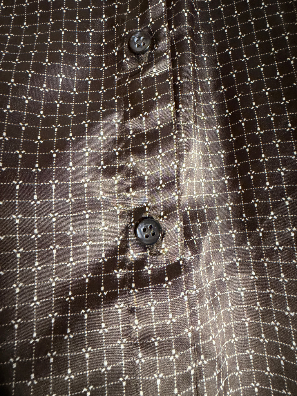 Vintage Breckenridge Brown Geometric Print Blouse