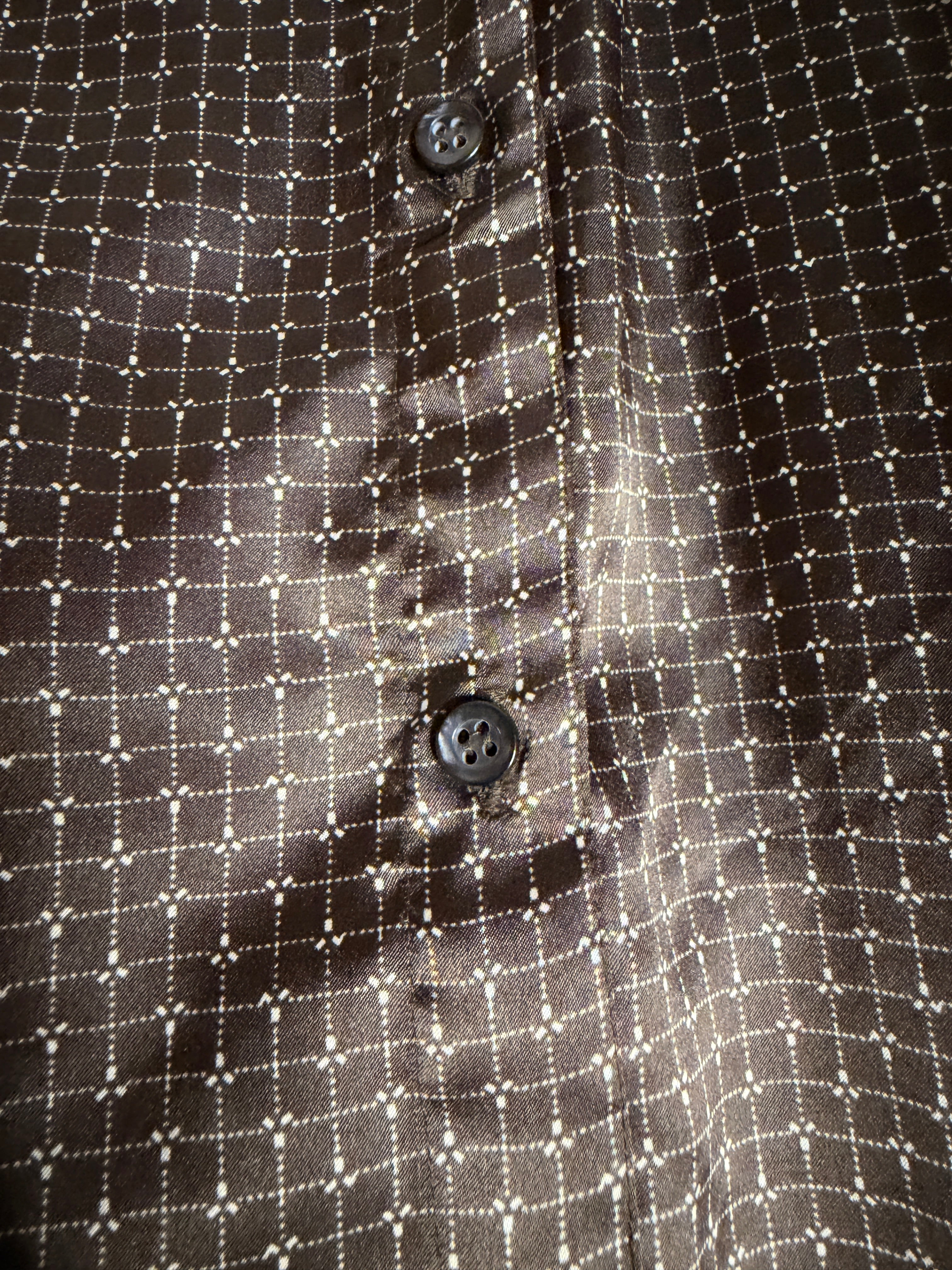 Vintage Breckenridge Brown Geometric Print Blouse