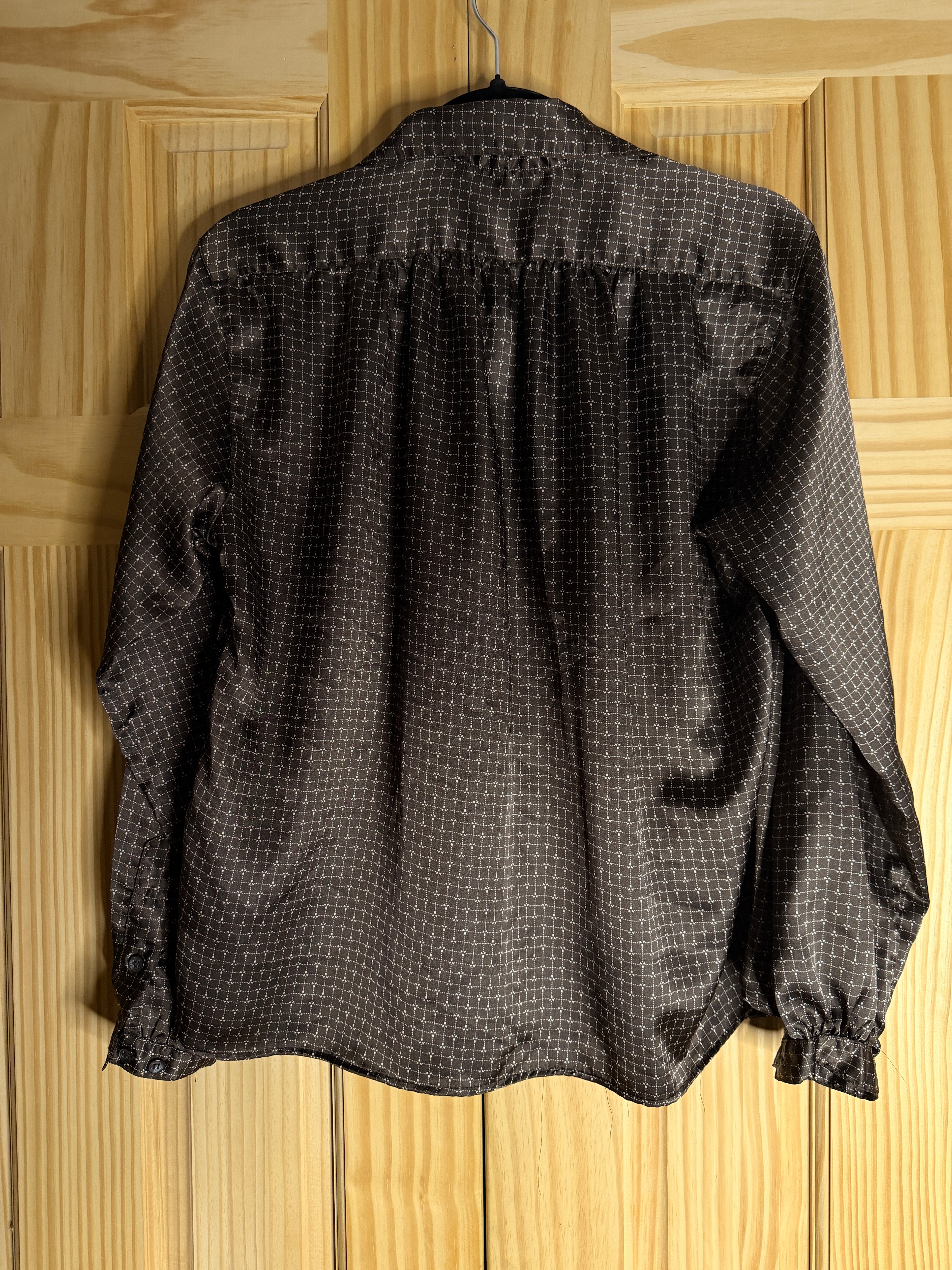 Vintage Breckenridge Brown Geometric Print Blouse