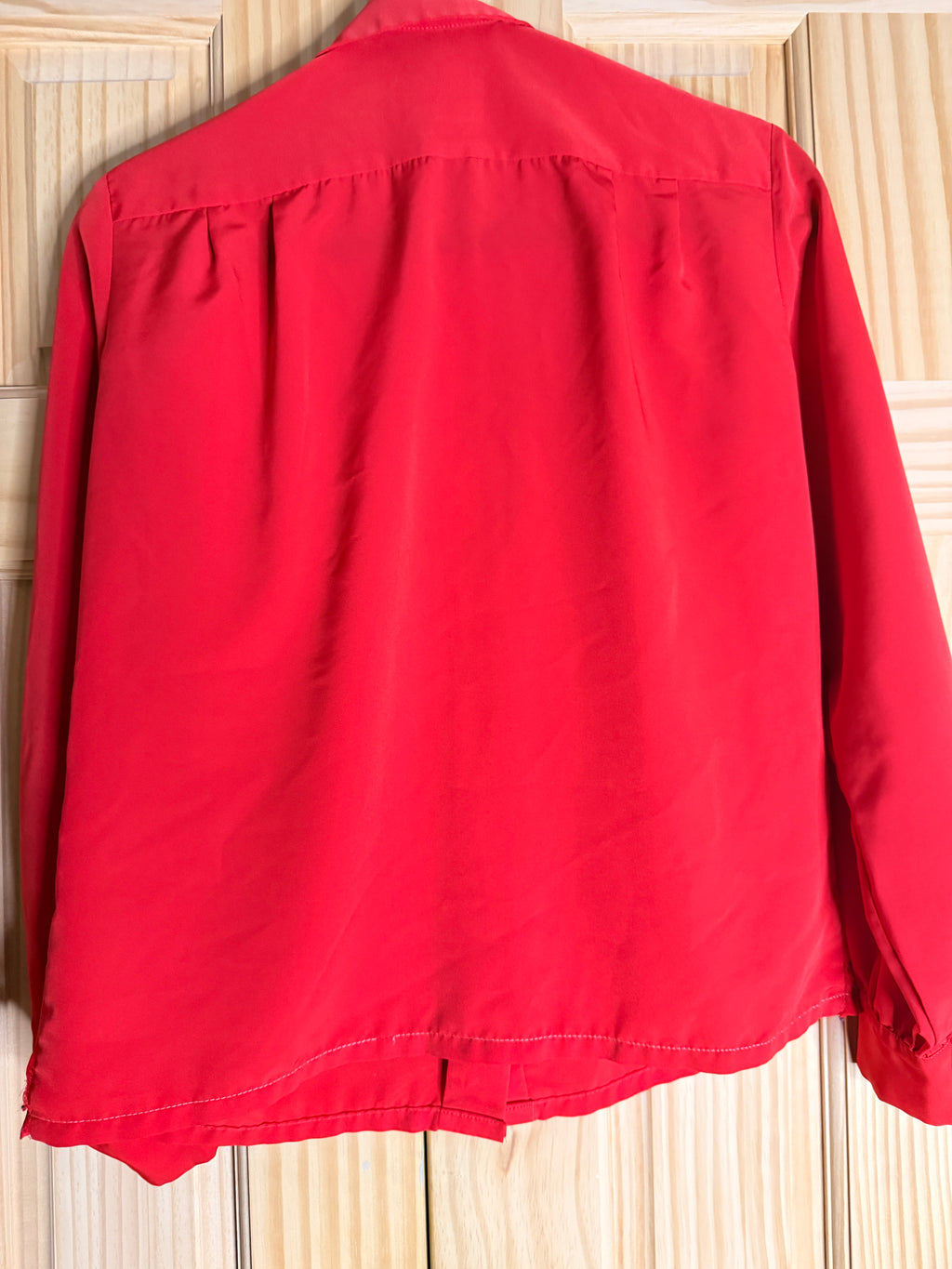 Vintage Country Sophisticates by Pendleton Hidden Button Red Blouse Petite