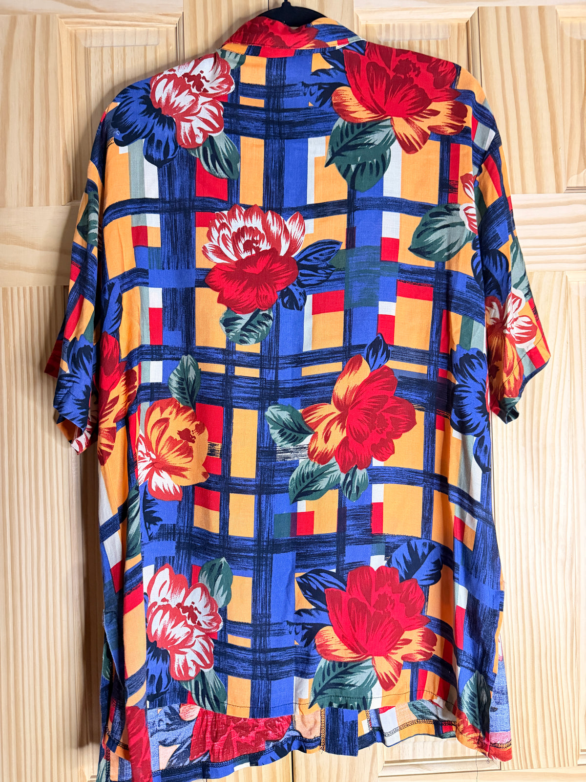 Vintage Kathryn Deene Tropical Floral Rayon Button Front Shirt Size 18/20