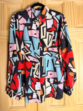 Beninos Abstract Geometric Print Button Front Blouse