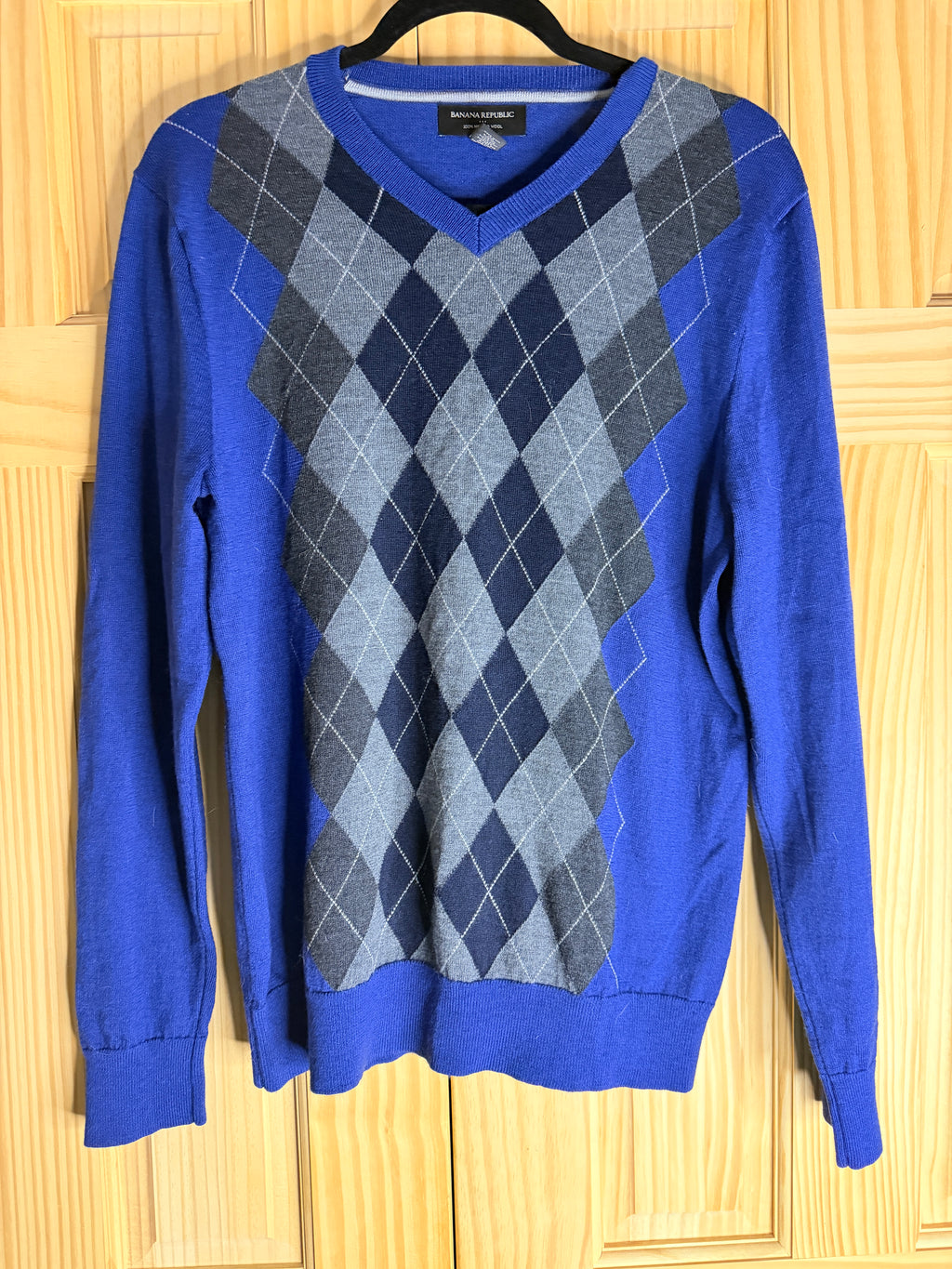 Joseph & Lyman Italian Merino Wool V-Neck Sweater Royal Blue Men's Large
