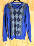 Joseph & Lyman Italian Merino Wool V-Neck Sweater Royal Blue Men's Large