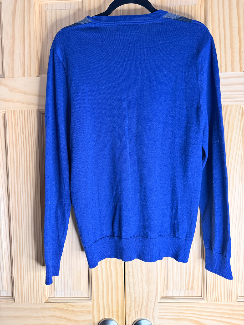 Joseph & Lyman Italian Merino Wool V-Neck Sweater Royal Blue Men's Large