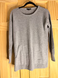 J.Crew 100% Merino Wool Gray Tunic Sweater with Patch Pockets XS