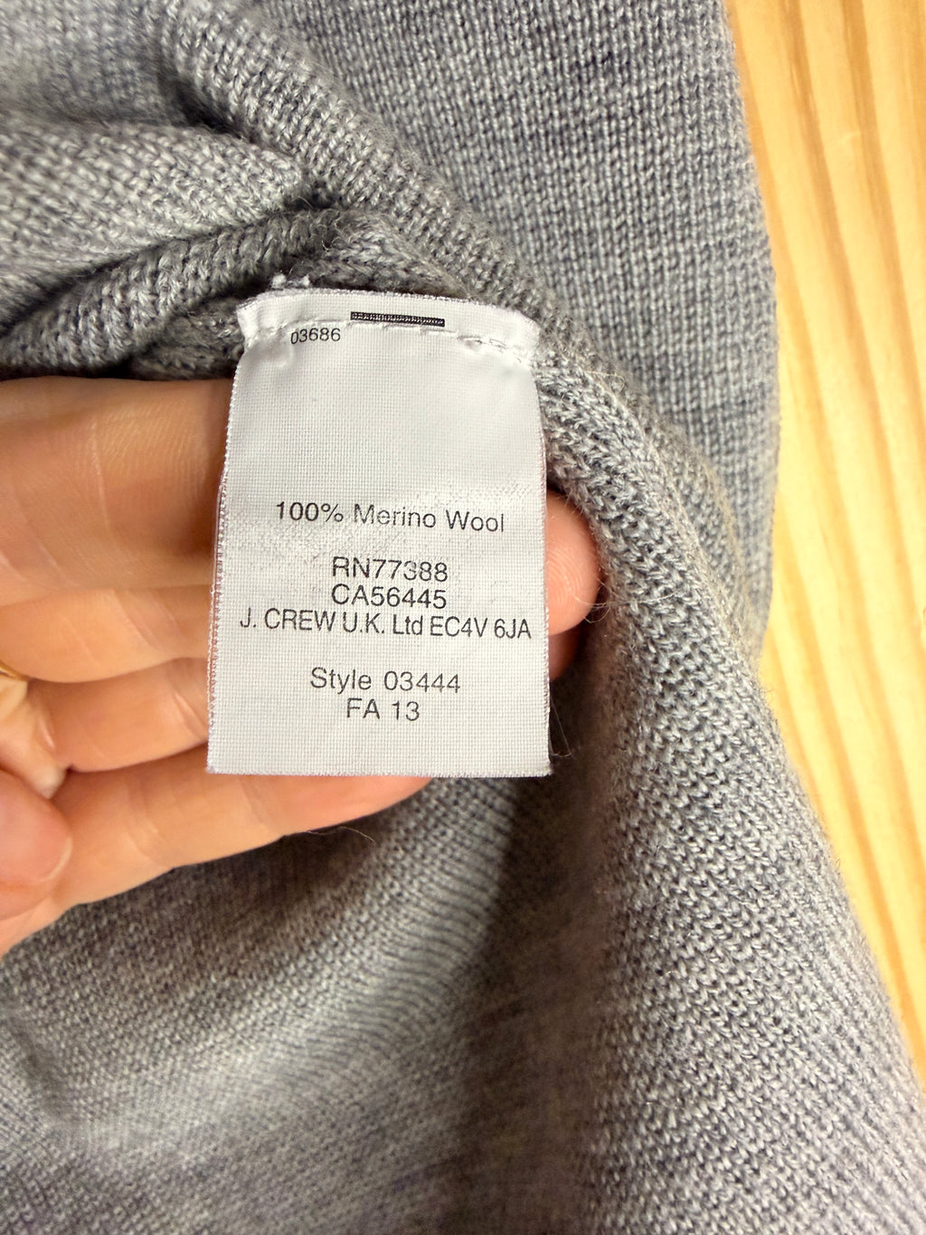 J.Crew 100% Merino Wool Gray Tunic Sweater with Patch Pockets XS