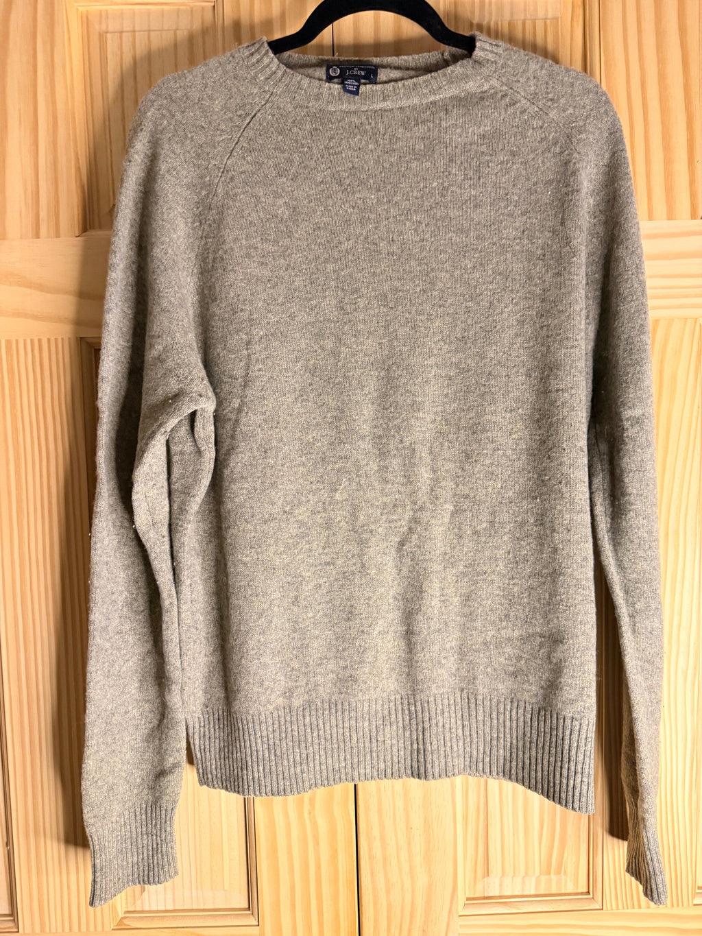 J.Crew Premium Lambswool Crewneck Sweater Gray - Men's Large