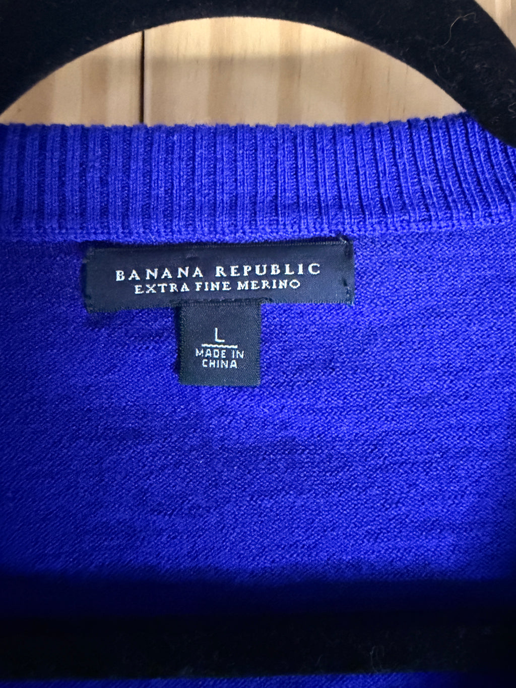 Banana Republic Extra Fine Merino Wool Blue Ruffle Wrap Sweater Women's Large