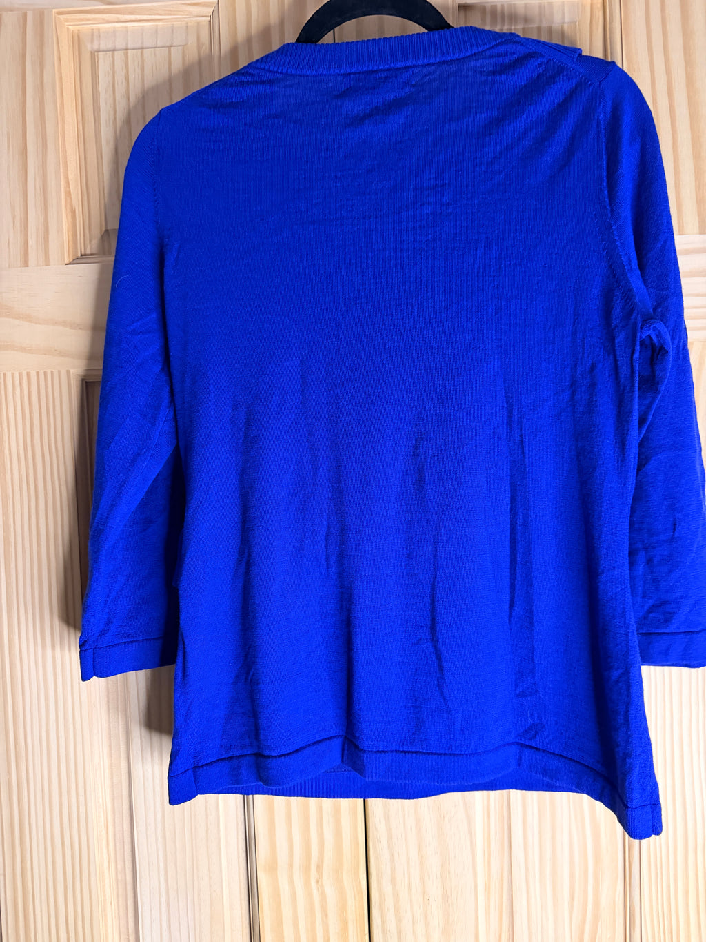 Banana Republic Extra Fine Merino Wool Blue Ruffle Wrap Sweater Women's Large