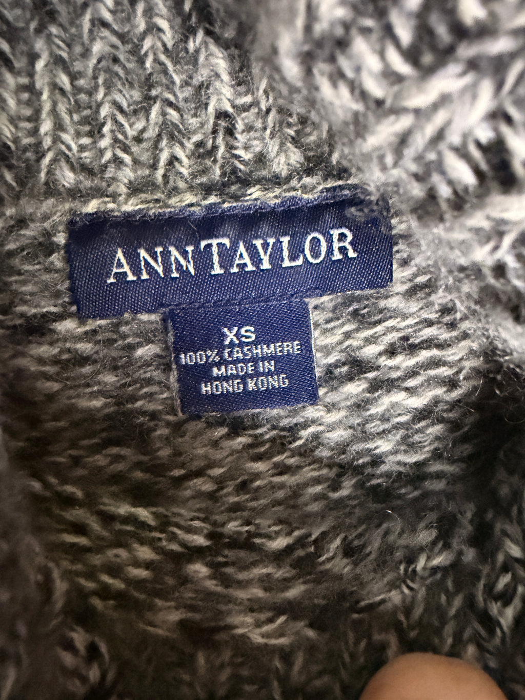 Ann Taylor 100% Cashmere Gray Turtleneck Sweater XS