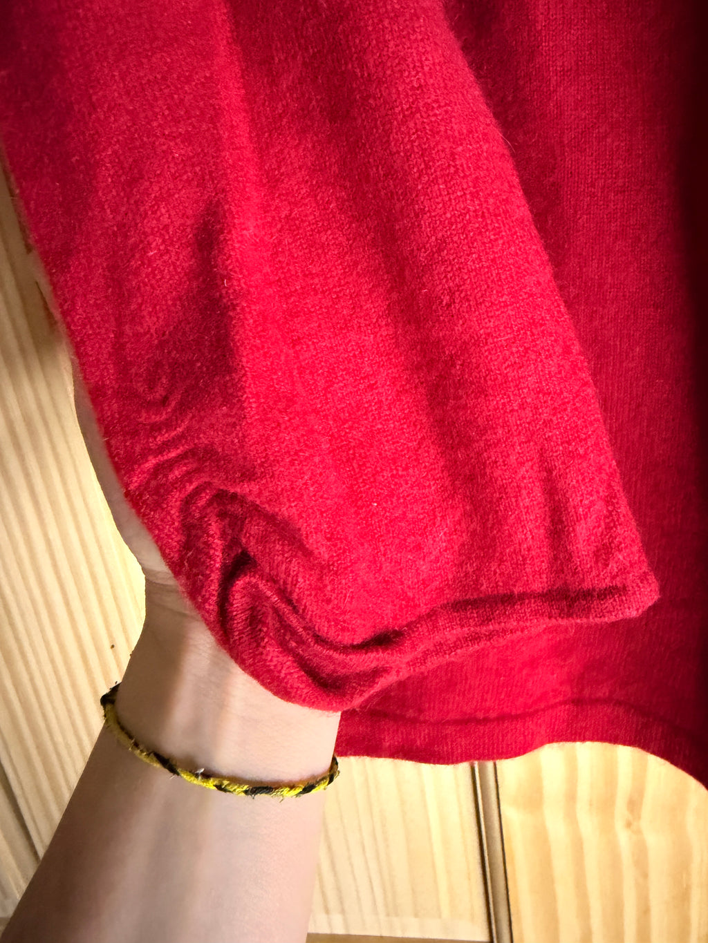 Nordstrom Collection 100% Cashmere Red Shawl Collar Sweater Large