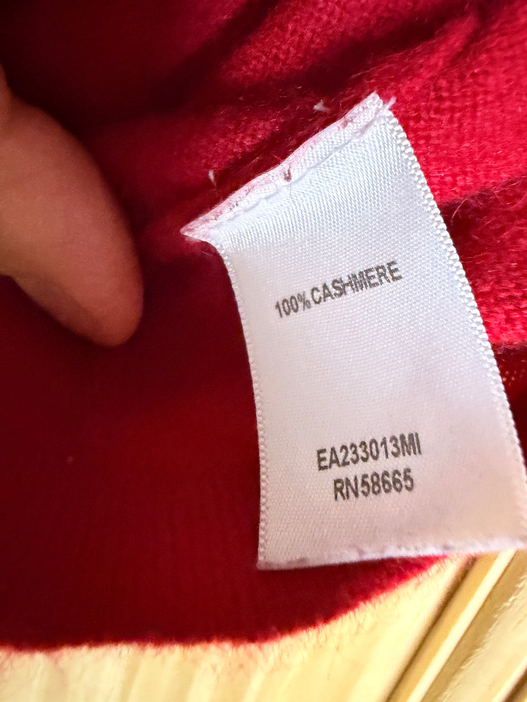 Nordstrom Collection 100% Cashmere Red Shawl Collar Sweater Large