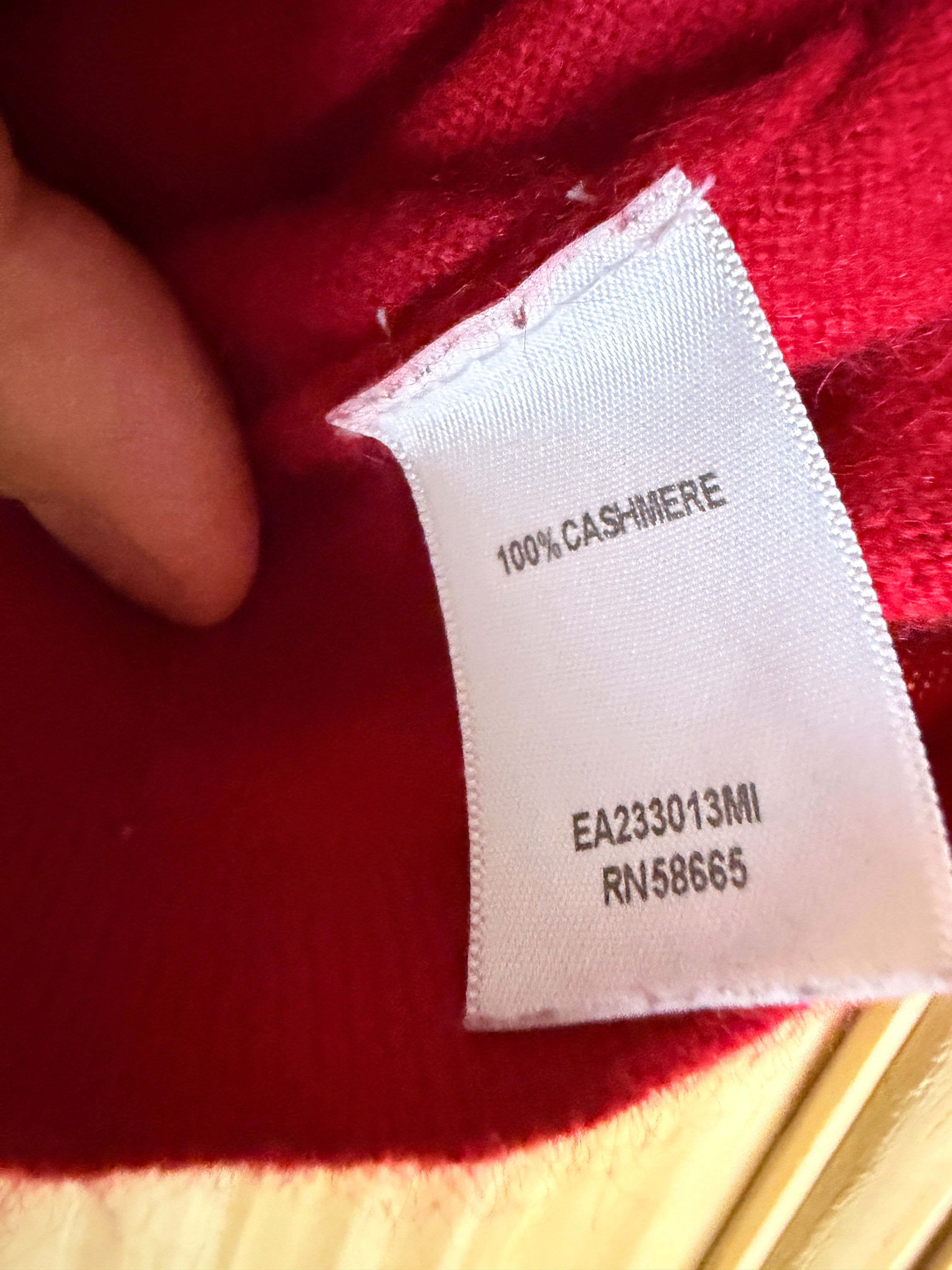 Nordstrom Collection 100% Cashmere Red Shawl Collar Sweater Large