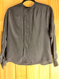 Ellen Tracy Linda Allard Black 100% Silk Blouse Petite 8