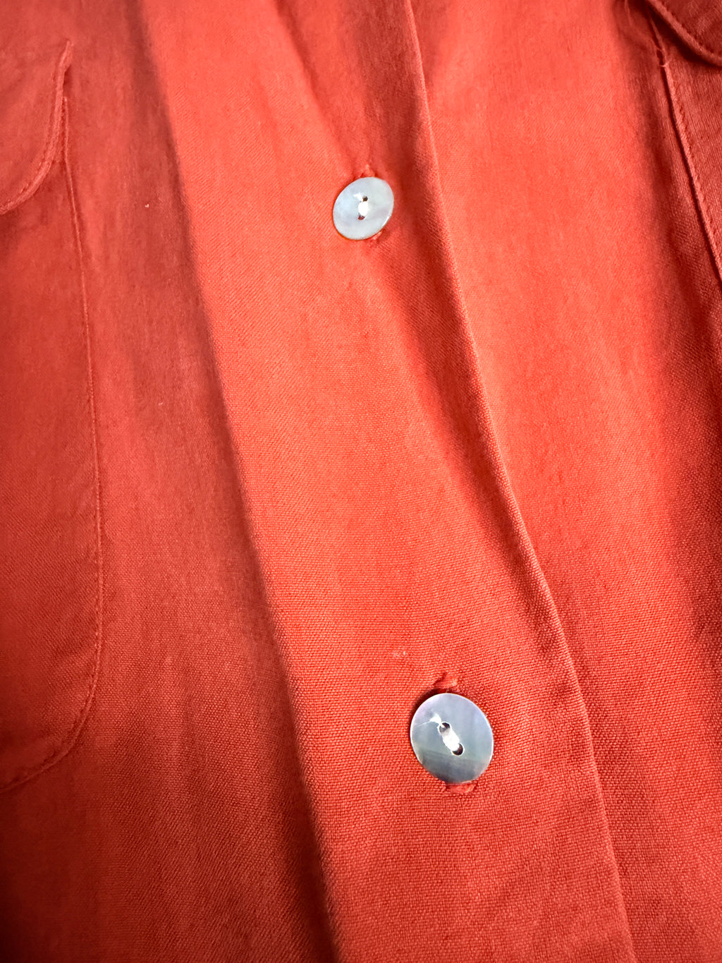 Amanda Smith 100% Silk Coral Button Front Blouse Large