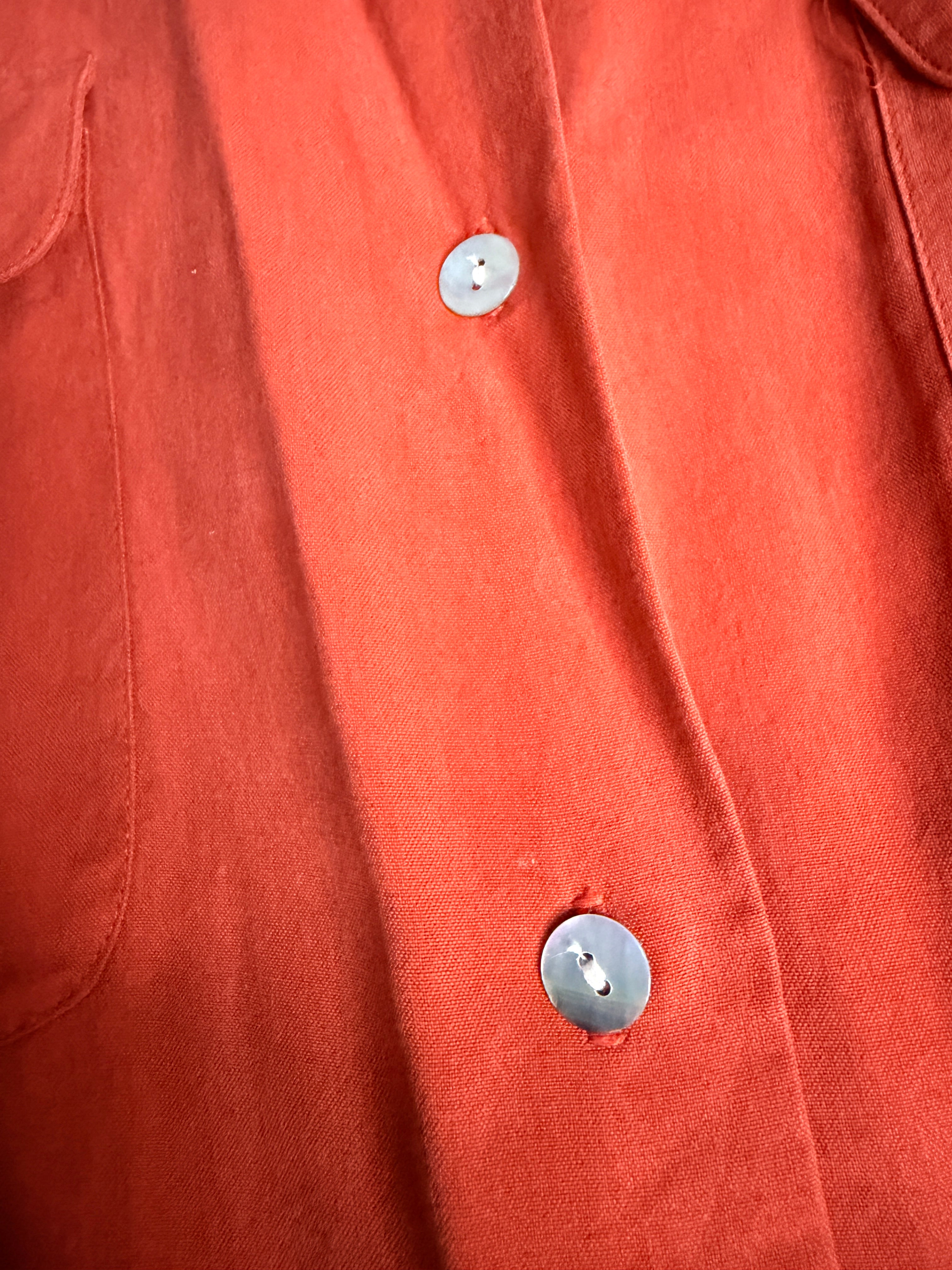 Amanda Smith 100% Silk Coral Button Front Blouse Large