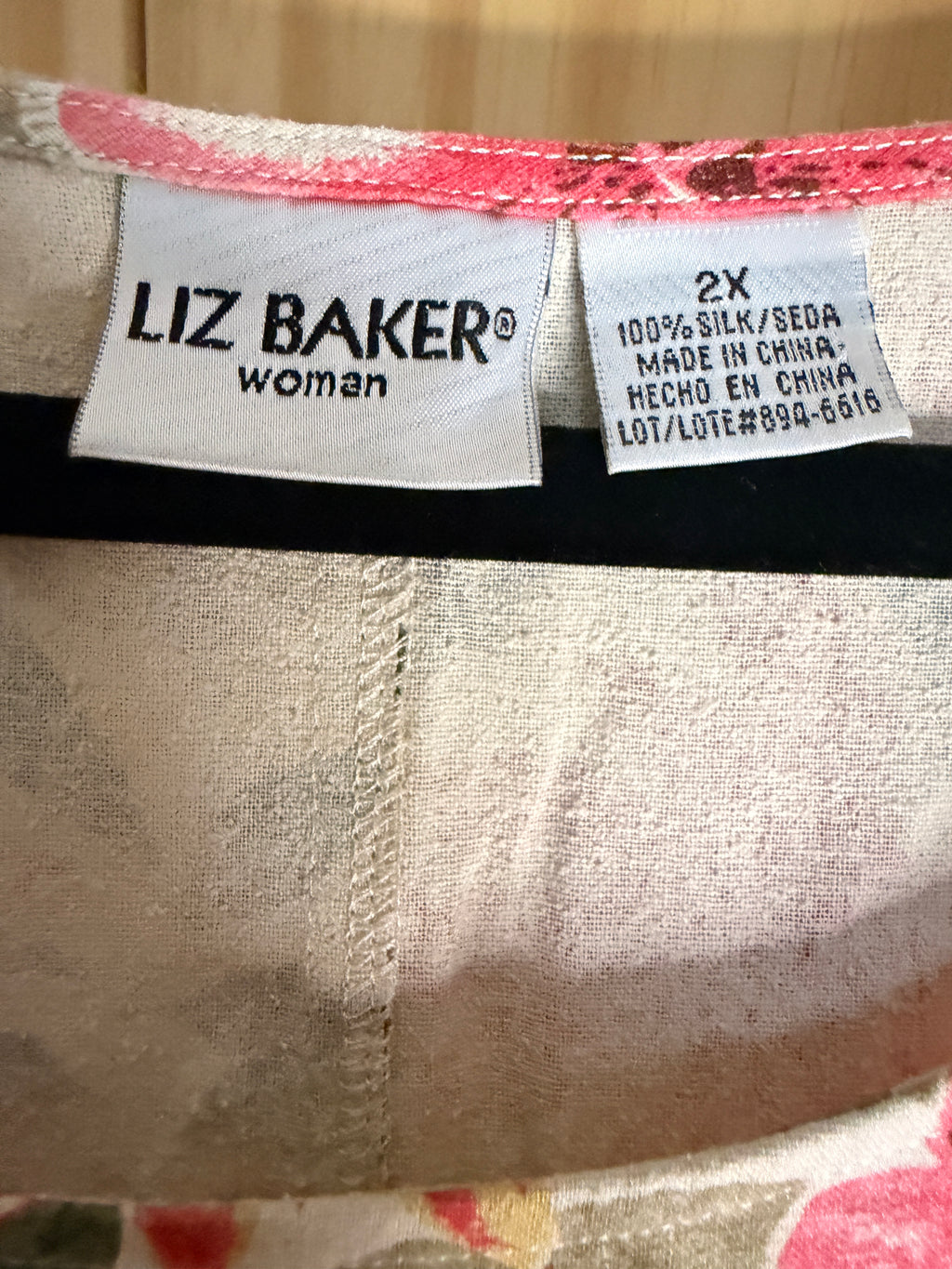 Liz Baker Woman 100% Silk Floral Sleeveless Dress 2X