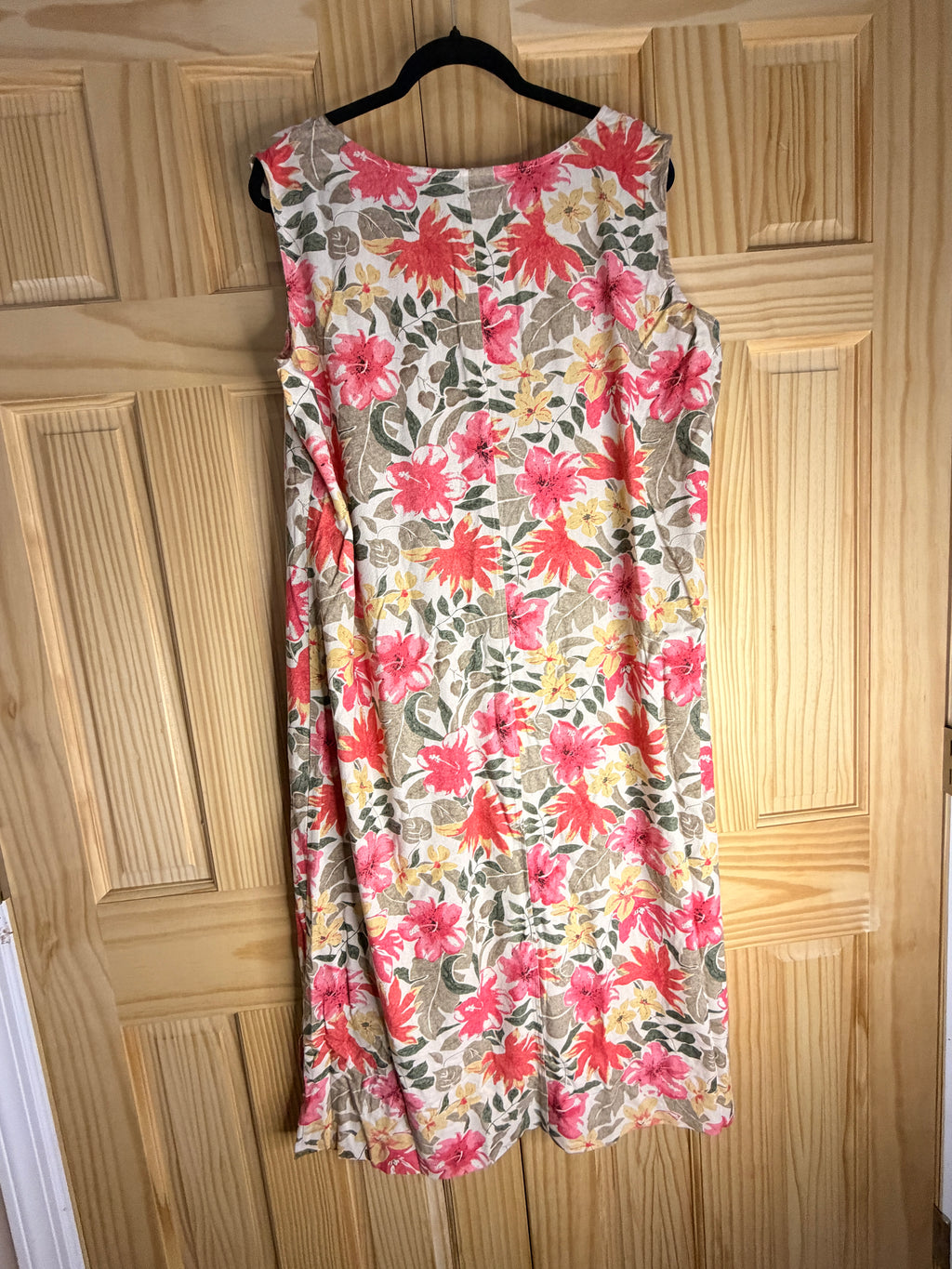Liz Baker Woman 100% Silk Floral Sleeveless Dress 2X