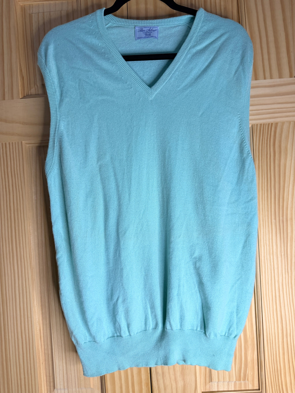 Ben Silver Charleston by William Lockie Cashmere Cotton Sweater Vest Mint Green