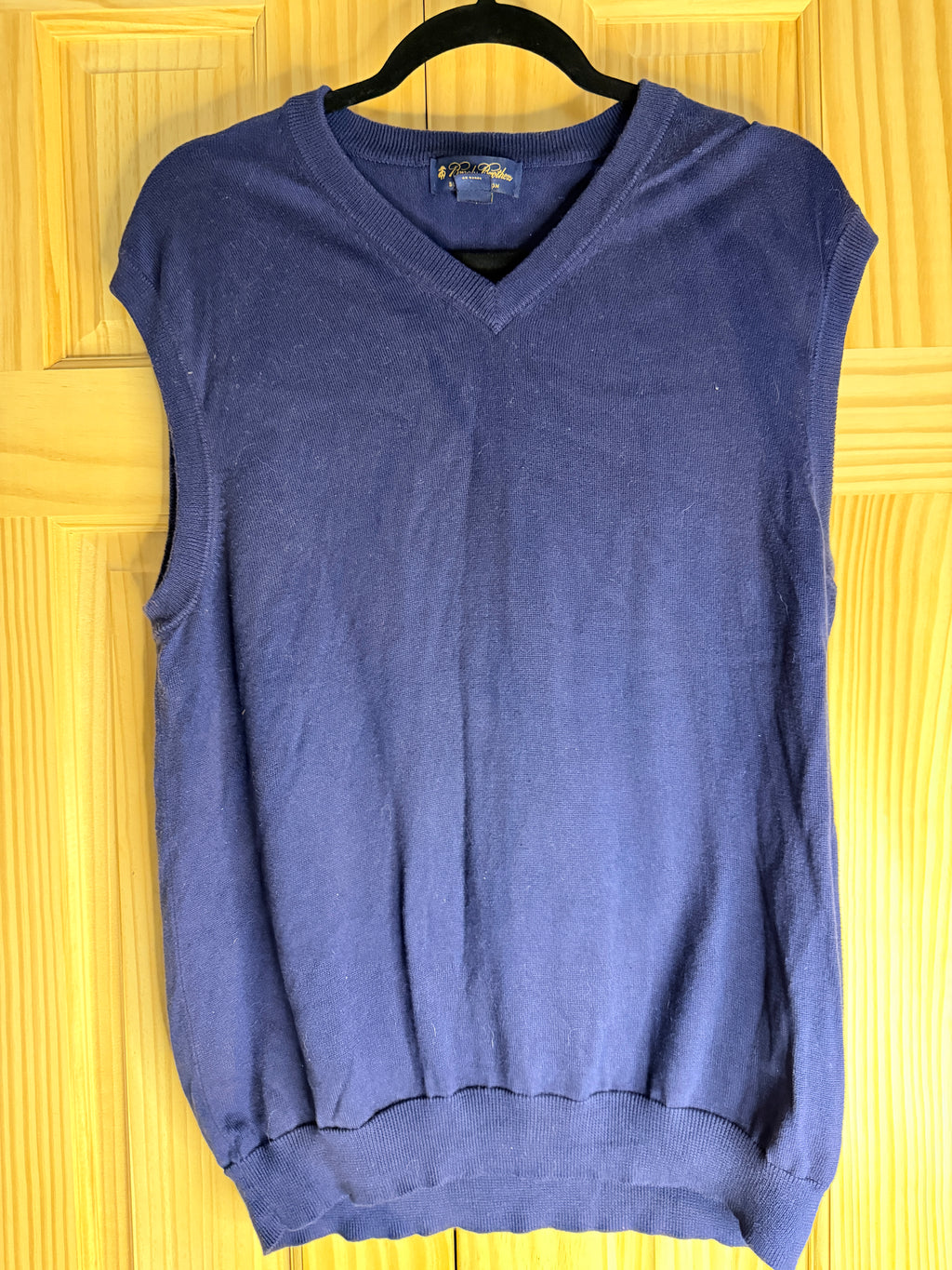 Brooks Brothers Supima Cotton Navy Sweater Vest Large