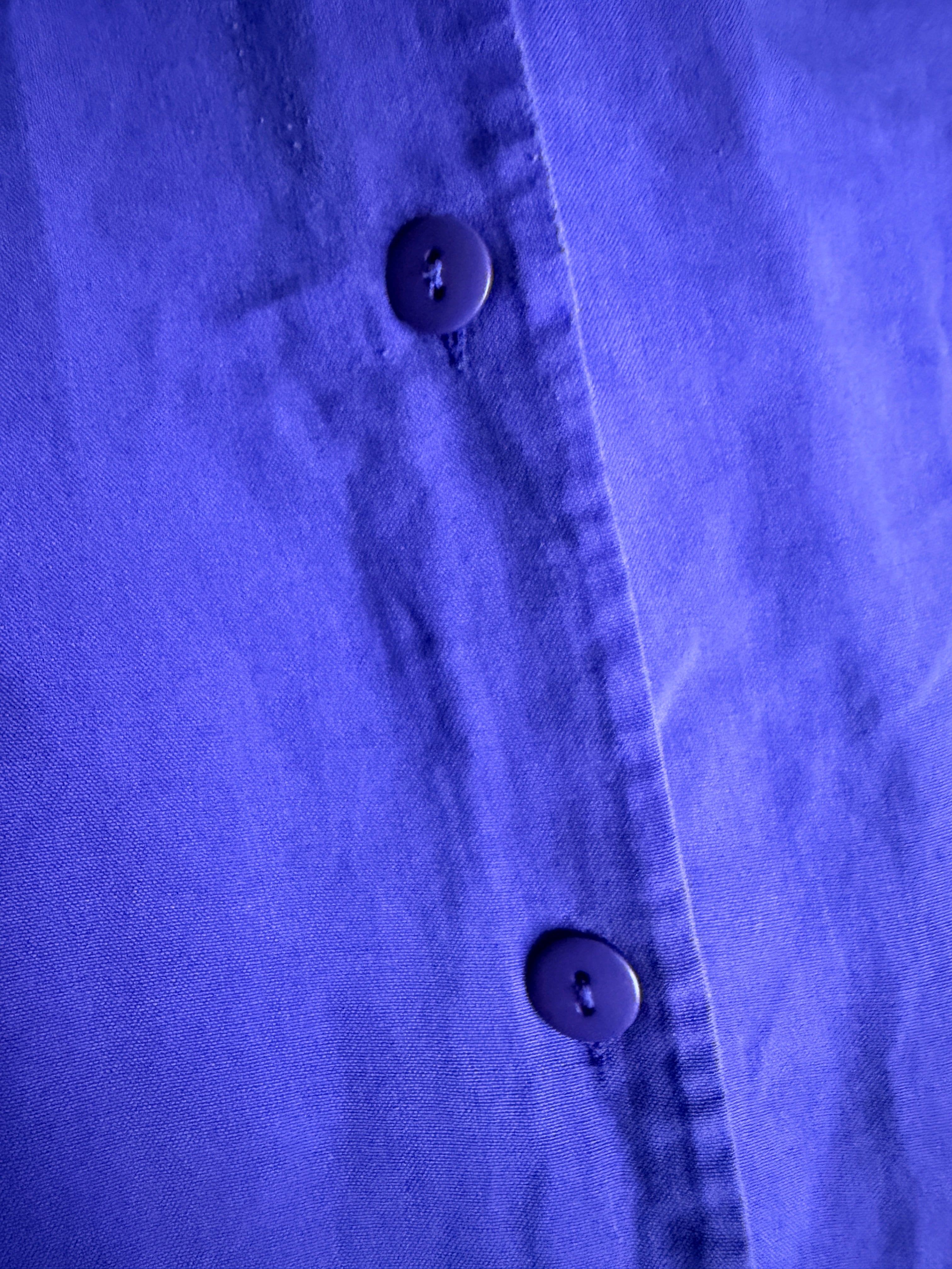 Christie & Jill 100% Silk Cobalt Blue Button Front Blouse Large