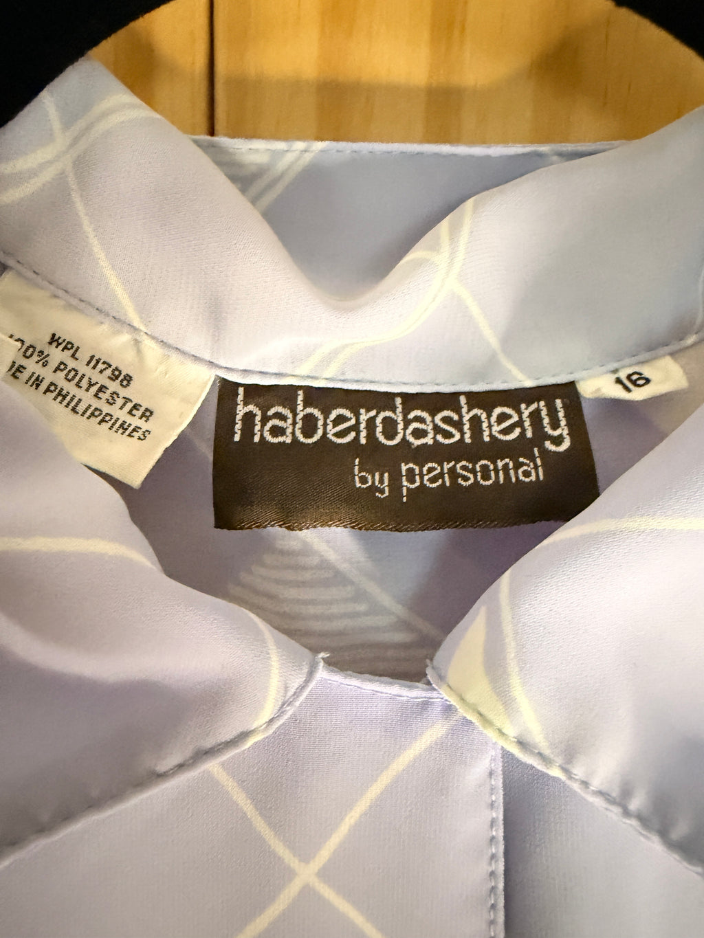 Haberdashery by Personal Geometric Lavender Short Sleeve Blouse Size 16