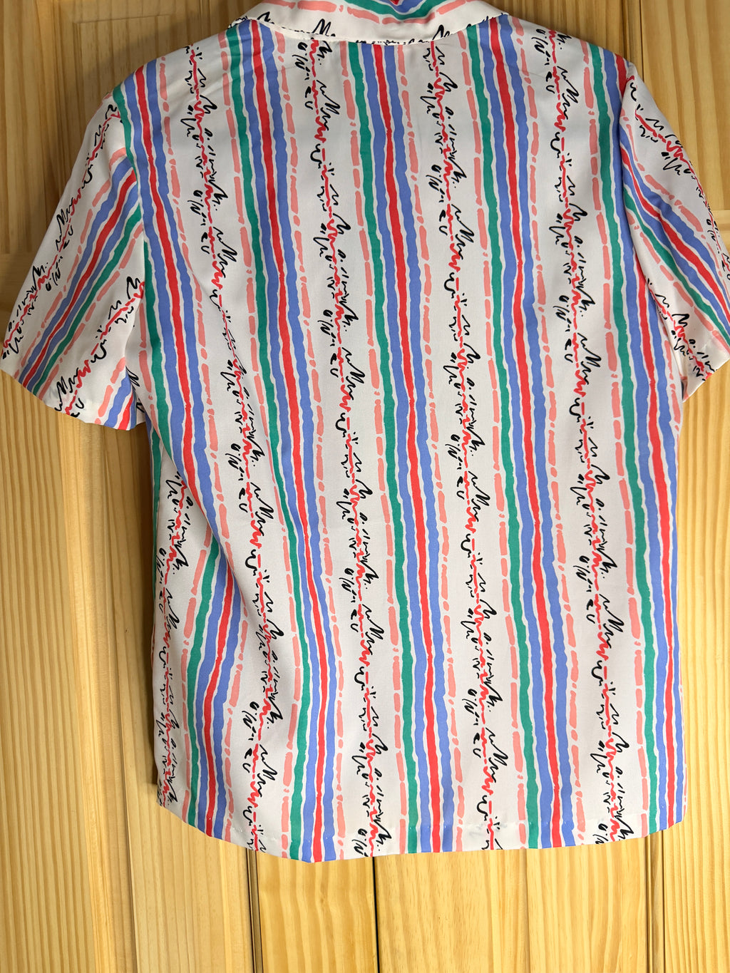 Lucky Winner USA Abstract Stripe Polyester Camp Shirt Size 13/14