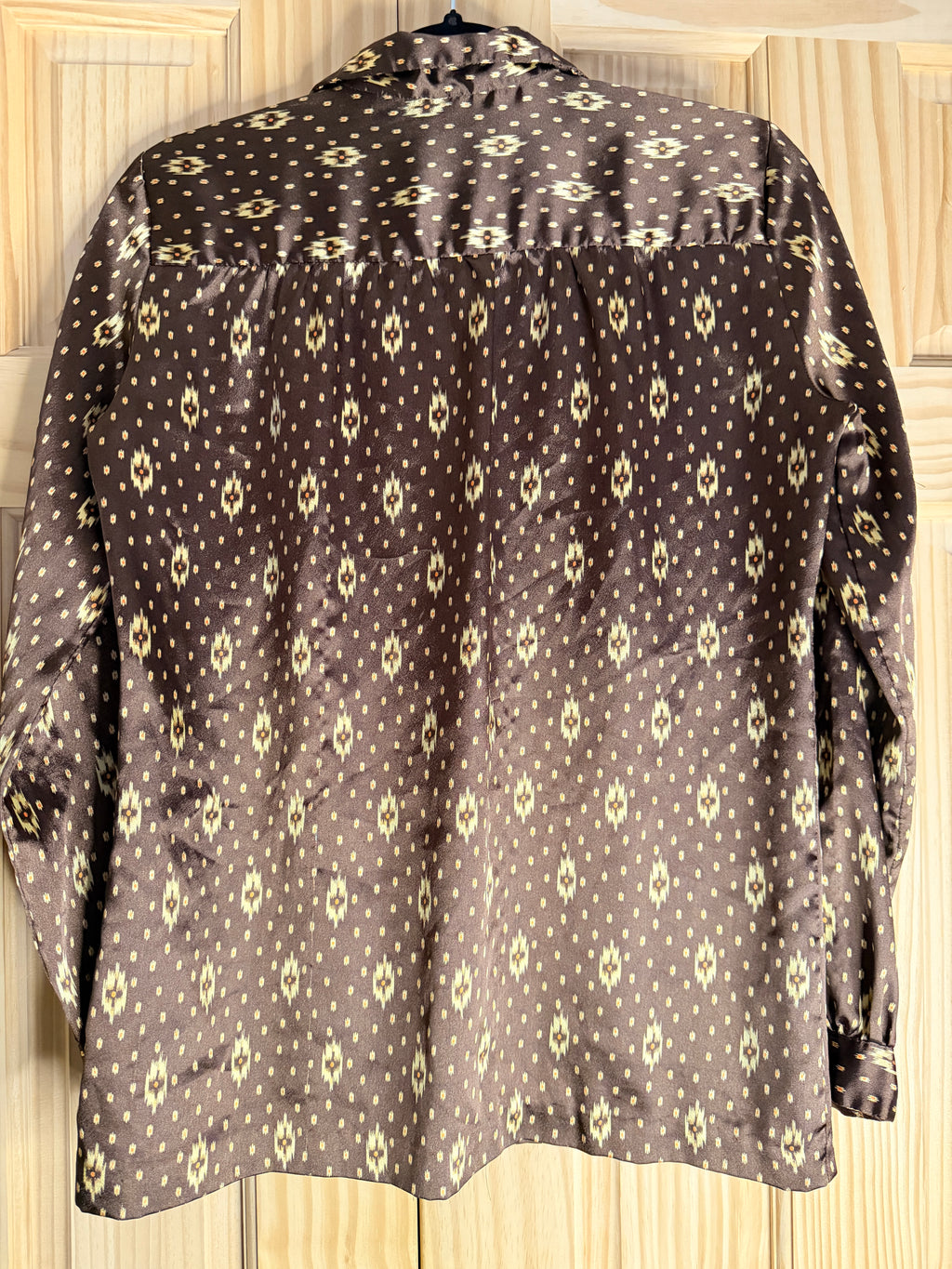 Brown Southwestern Print Long Sleeve Blouse