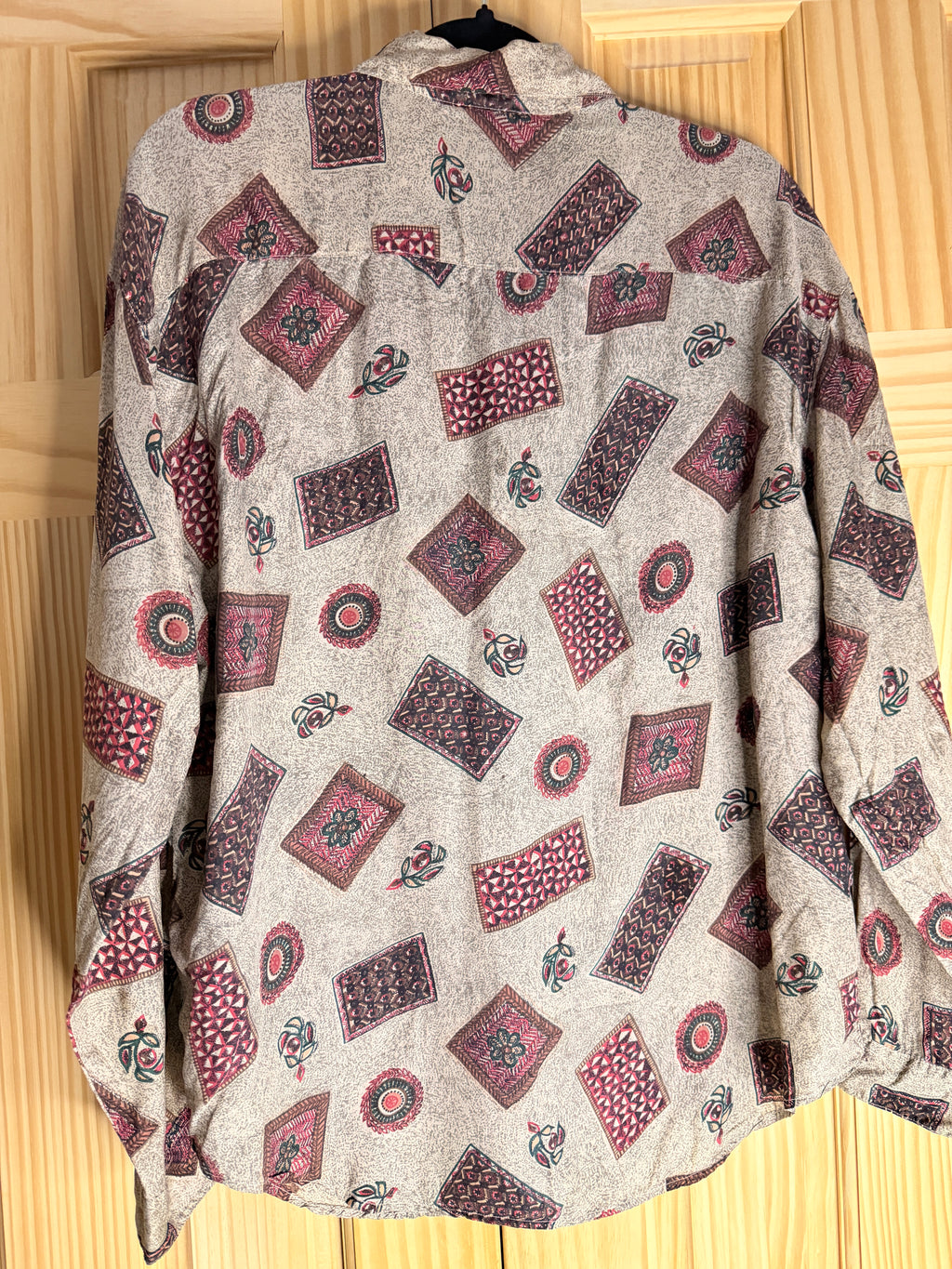 Jonathan Martin 100% Silk Patchwork Print Blouse Large