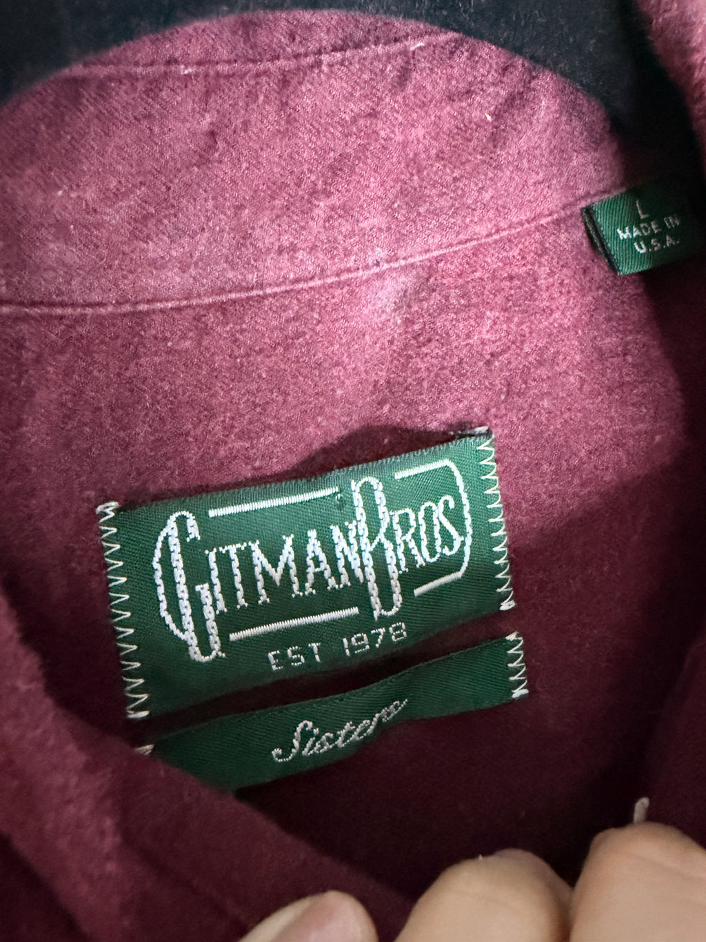 Vintage Gitman Bros USA Burgundy Brushed Cotton Button Down Shirt | Made in USA