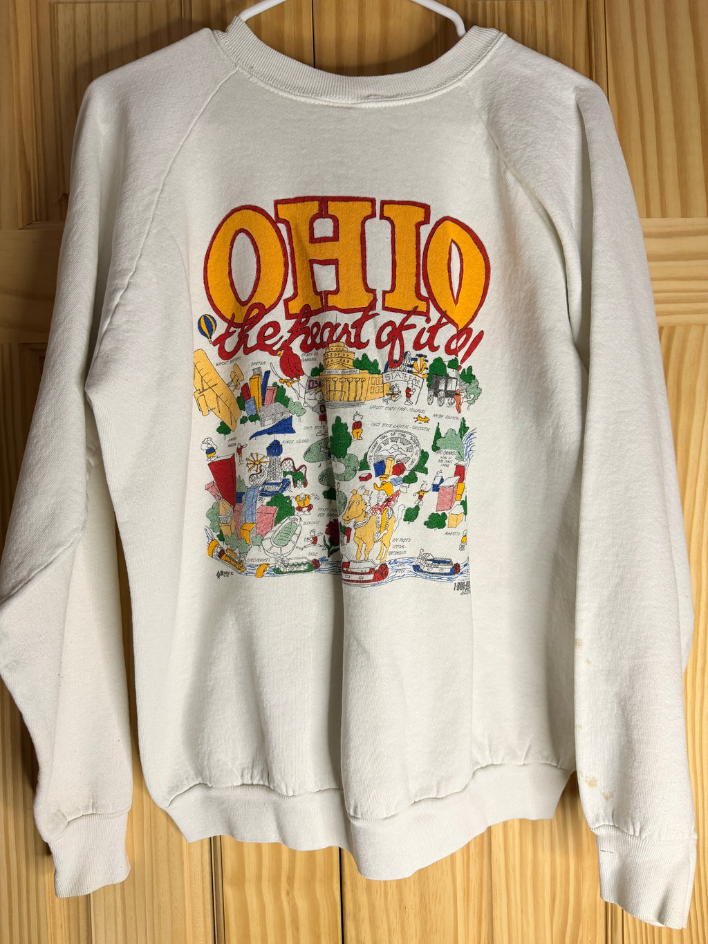 Vintage 1980s Ohio The Heart of It All Graphic Sweatshirt | Fruit of the Loom XL