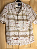 Woolrich Fishing Lure Print Short Sleeve Button Shirt | Men's Large