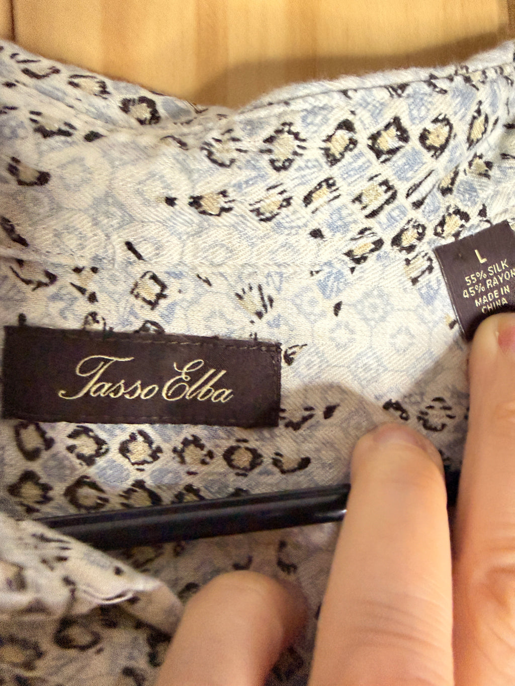 Tasso Elba Silk Blend Shirt (Large)