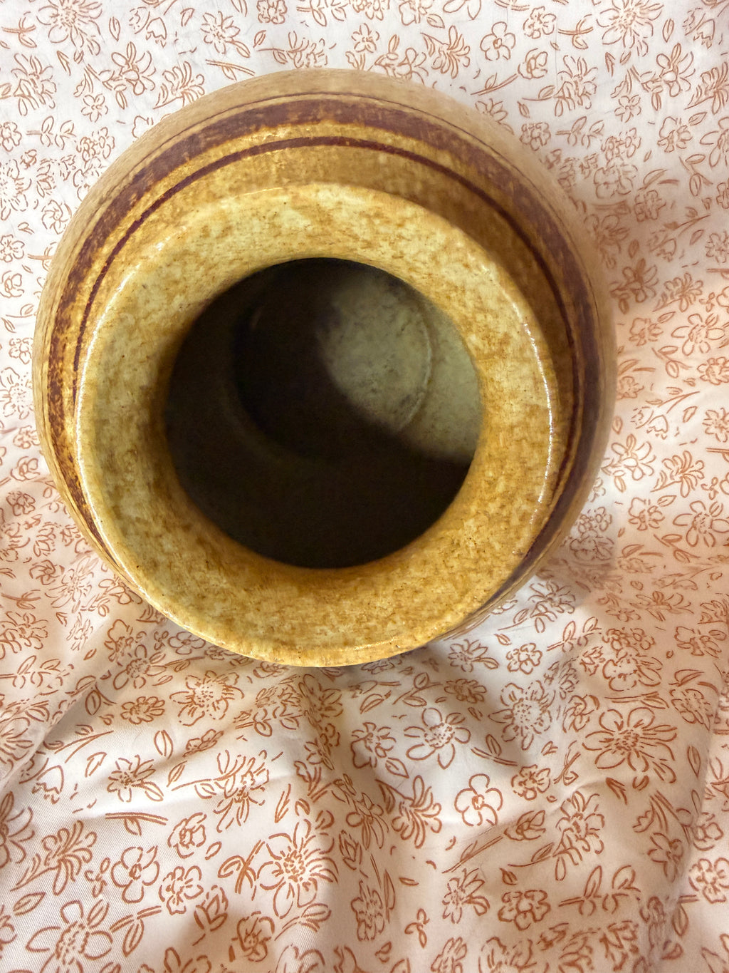 Vintage Studio Pottery Vase Brown Speckled Earth Tone Bulb Vase Rustic Mid Century Ceramic